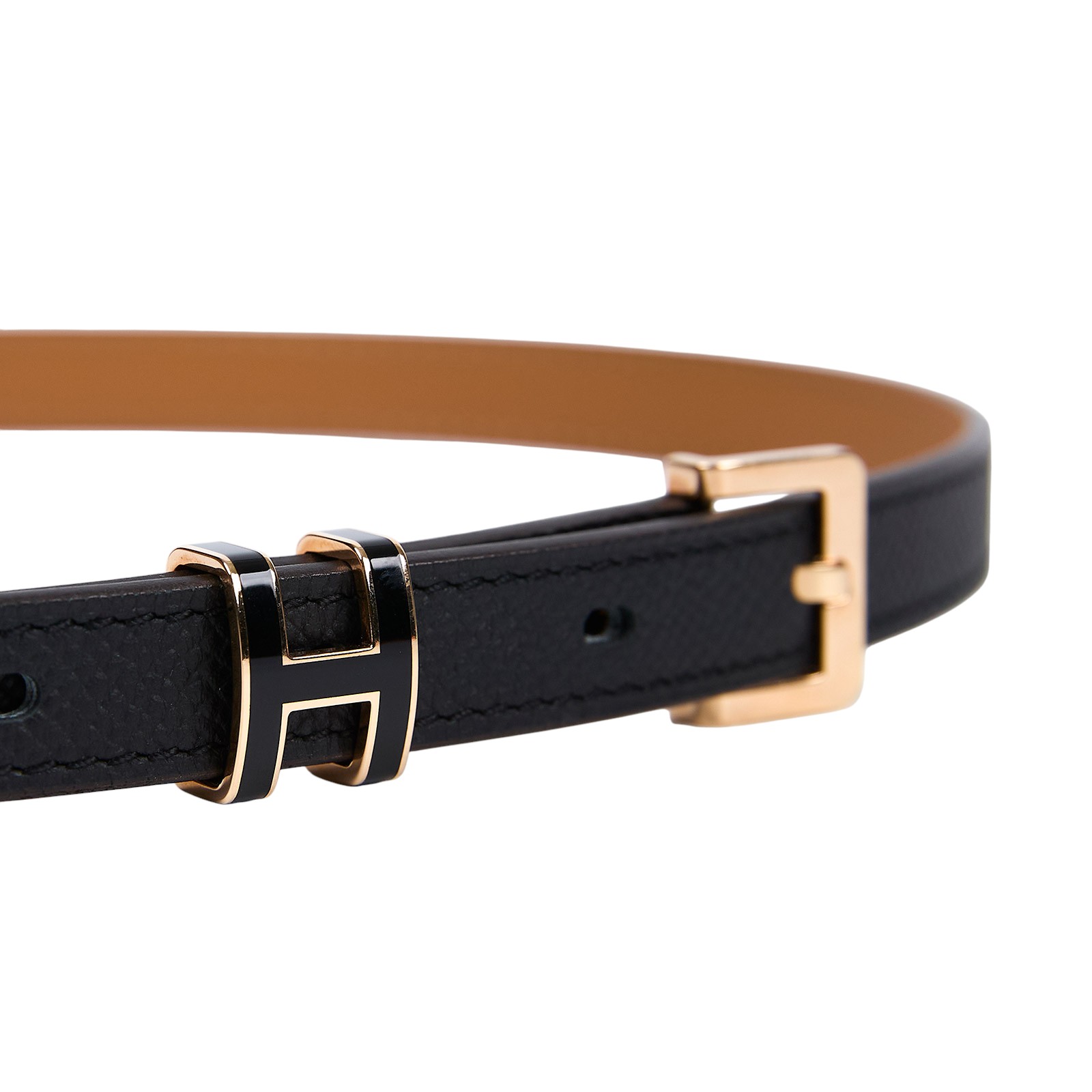 愛馬仕 Hermes Pop H 15 腰帶 黑色 金色扣 H081087CD89070 B刻 黑POPH 15 皮帶#70 原廠盒子
