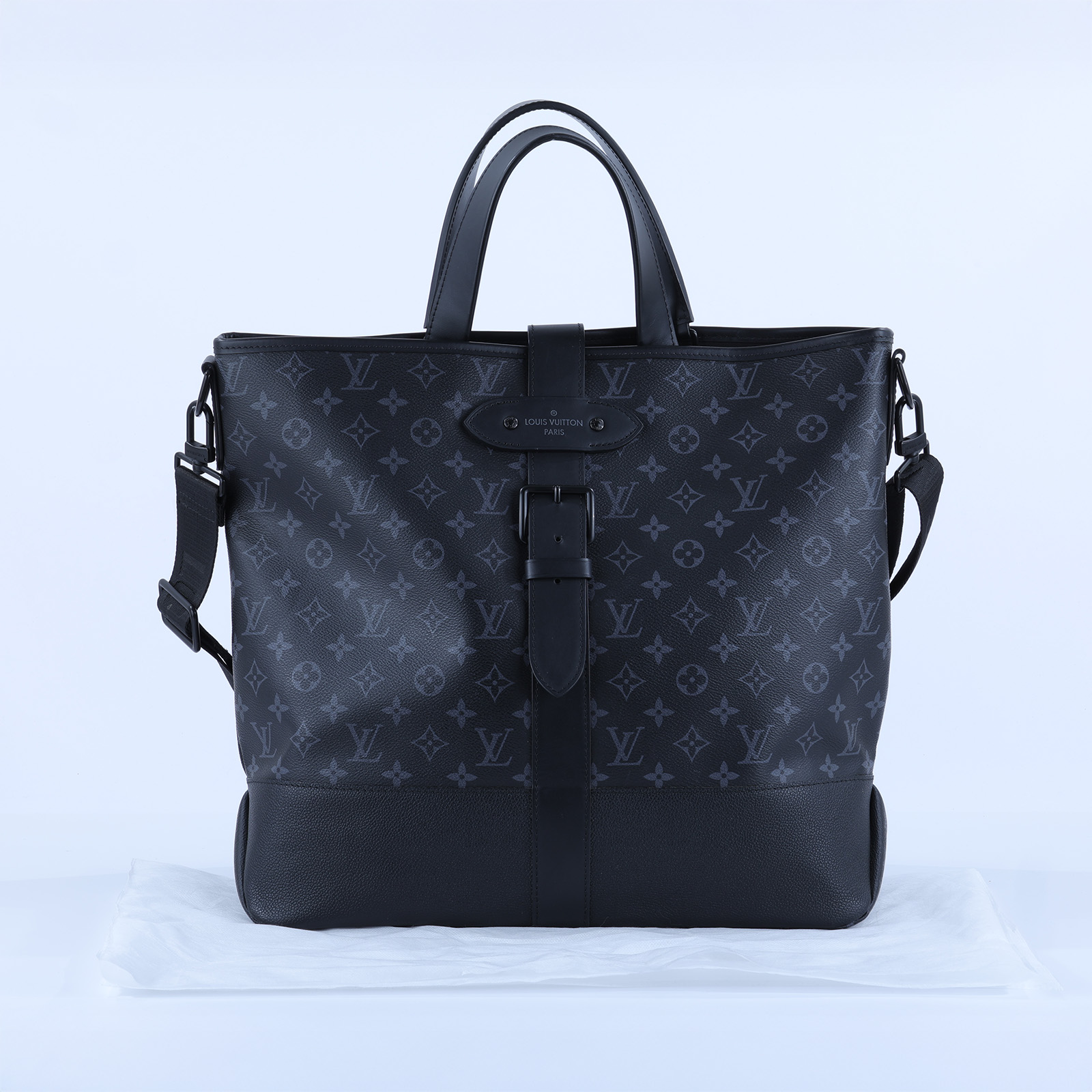 路易威登 LOUIS VUITTON Saumur 手提 肩背 托特包 M45914 黑原花SAUMUR公事包 背帶