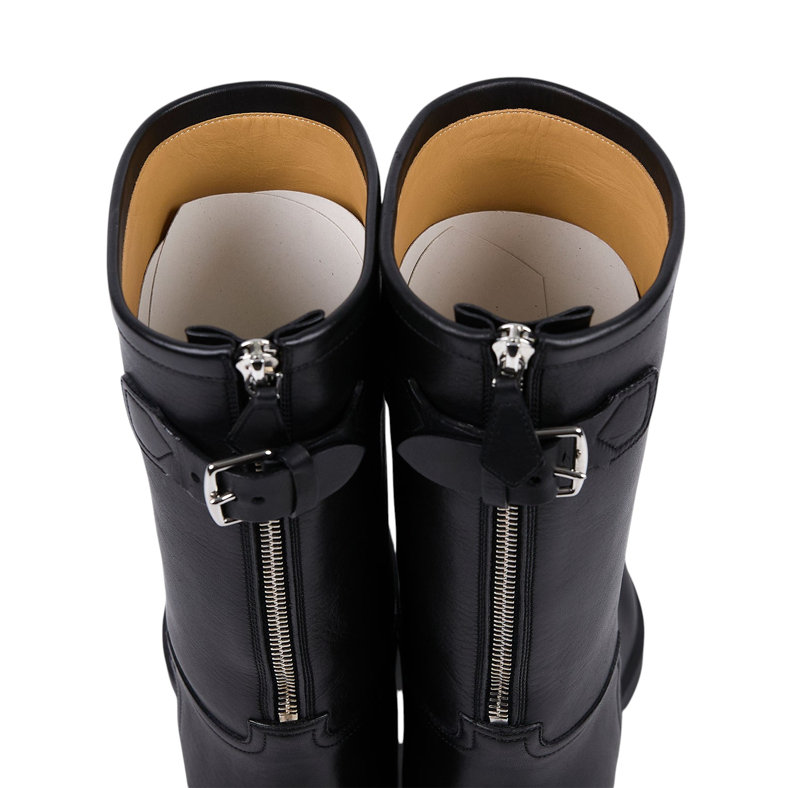 愛馬仕 Hermes 工程師靴 女鞋  黑素面中筒靴#37 原廠盒子/防塵袋2