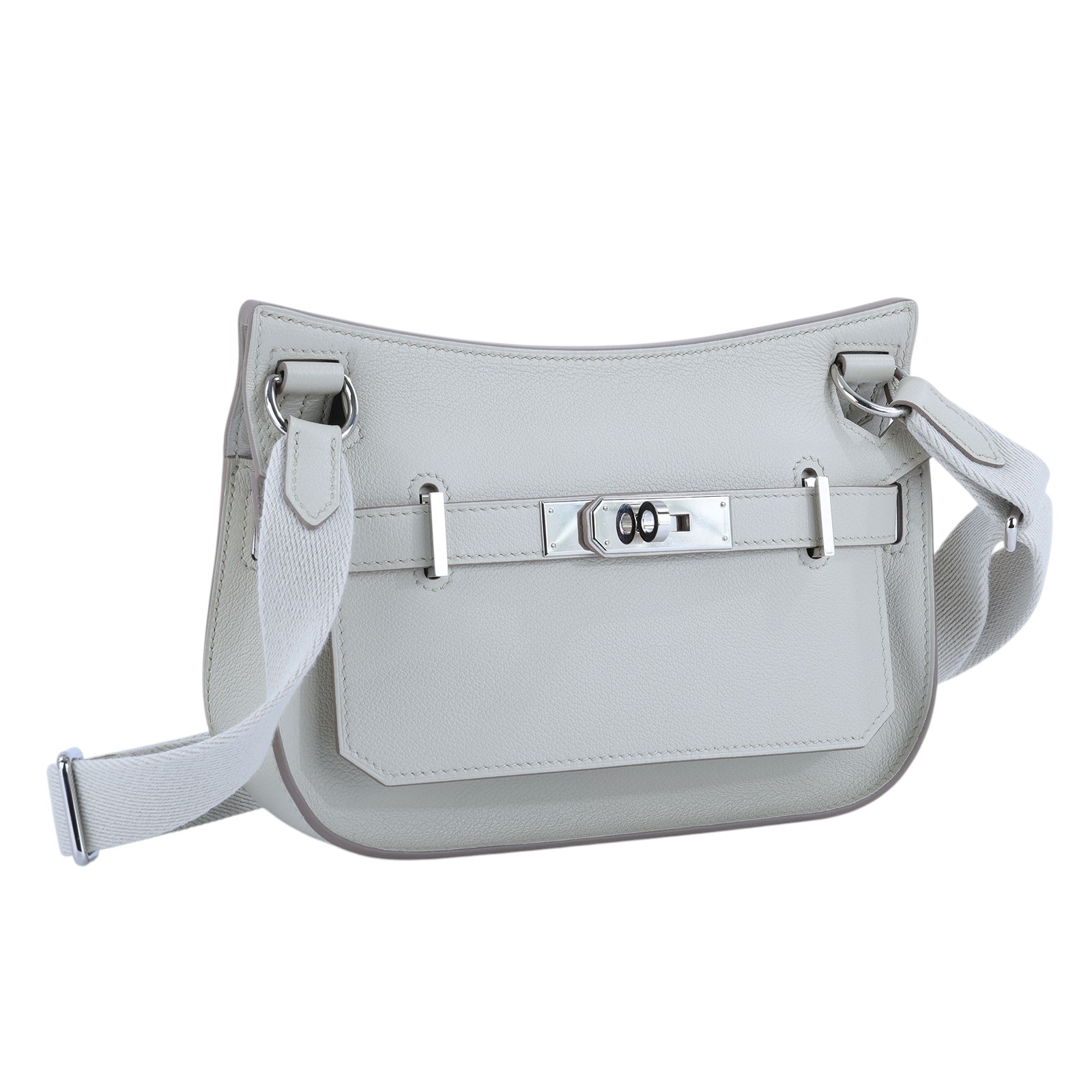愛馬仕 Hermès Jypsiere 吉普賽包 Mini 冰川白 銀色五金 H084047CKAB H084047CKAB/B BY 890 GD  原廠盒子/購買證明影本