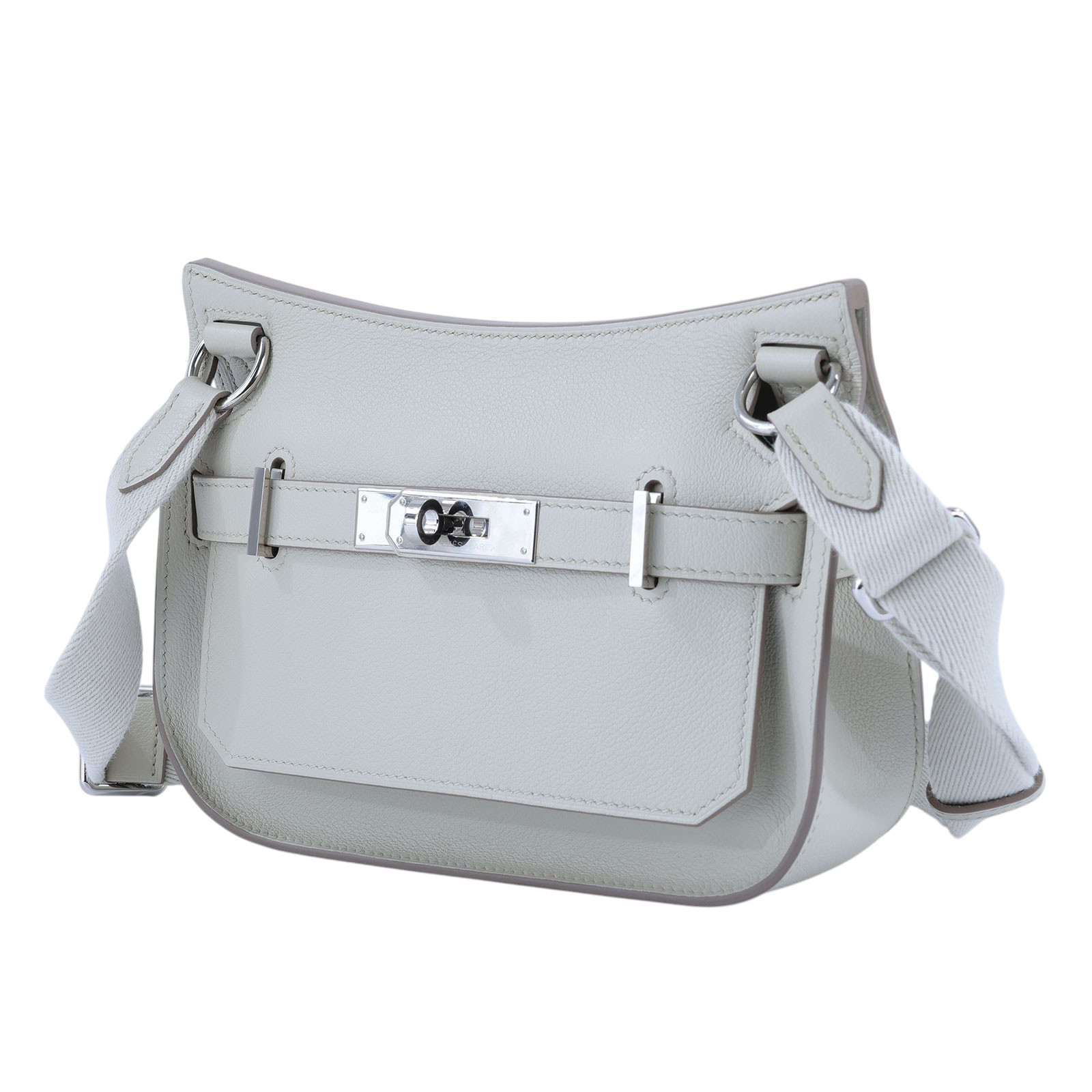 愛馬仕 Hermès Jypsiere 吉普賽包 Mini 冰川白 銀色五金 H084047CKAB H084047CKAB/B BY 890 GD  原廠盒子/購買證明影本