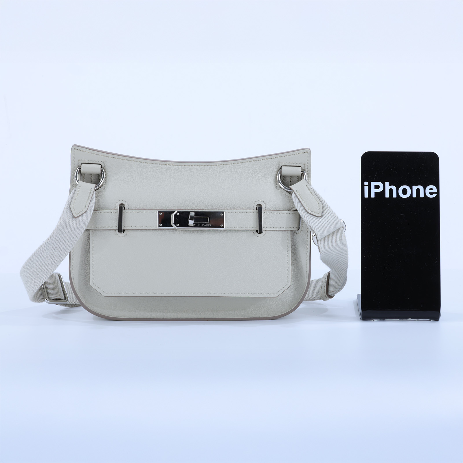 愛馬仕 Hermès Jypsiere 吉普賽包 Mini 冰川白 銀色五金 H084047CKAB H084047CKAB/B BY 890 GD  原廠盒子/購買證明影本