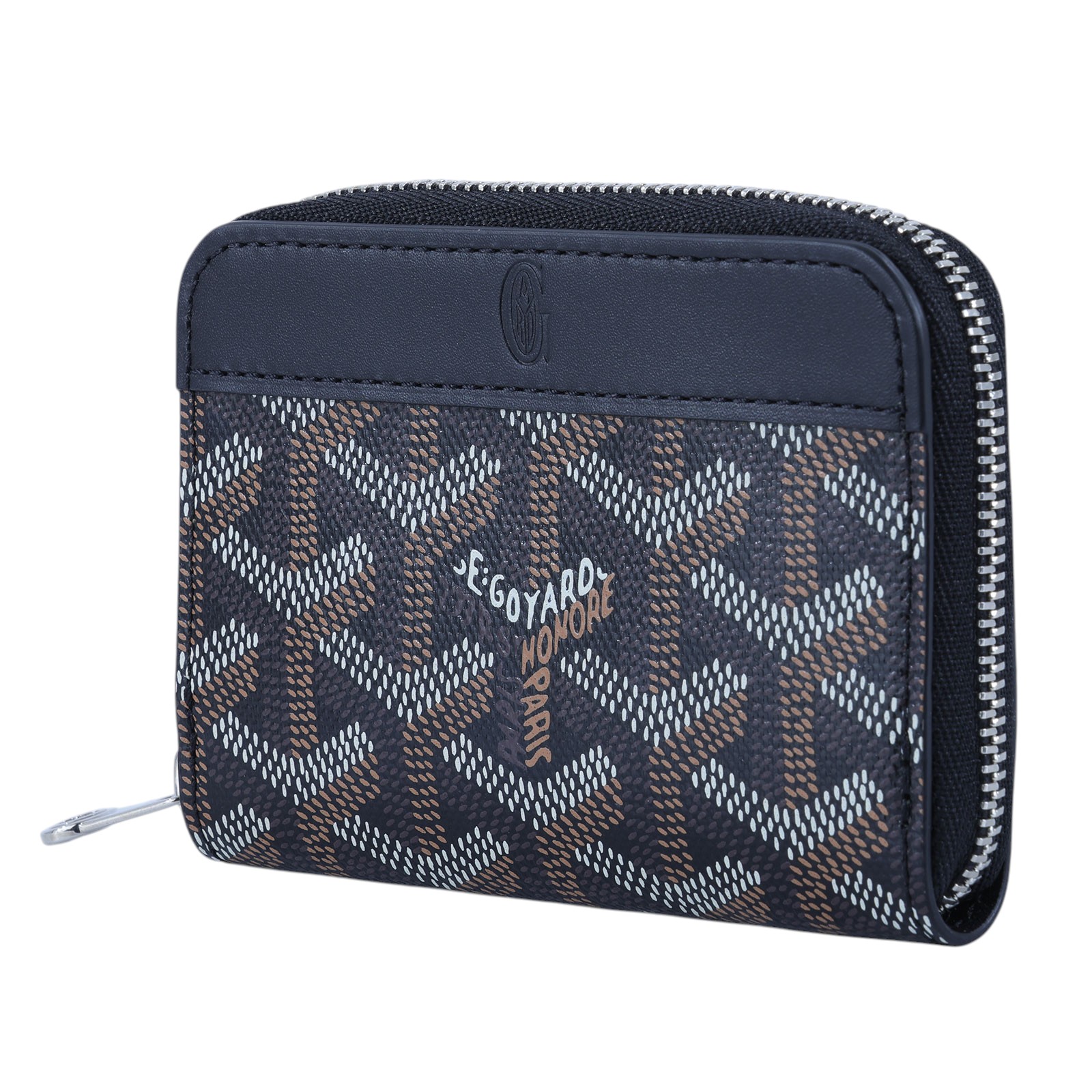 高雅德 GOYARD Matignon Mini Wallet 錢包 拉鍊 短夾 MATIGNMINTY 黑LOGO拉鍊零錢包 無附屬品