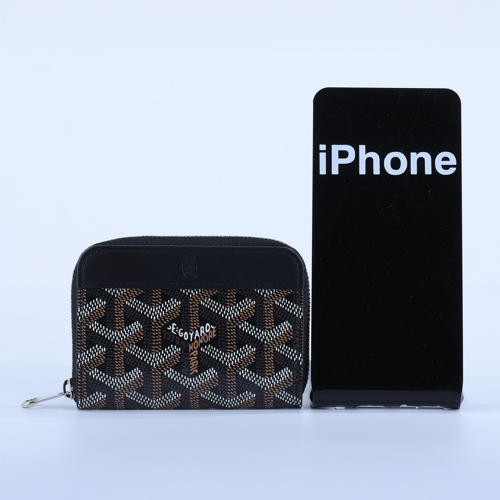 高雅德 GOYARD Matignon Mini Wallet 錢包 拉鍊 短夾 MATIGNMINTY 黑LOGO拉鍊零錢包 無附屬品
