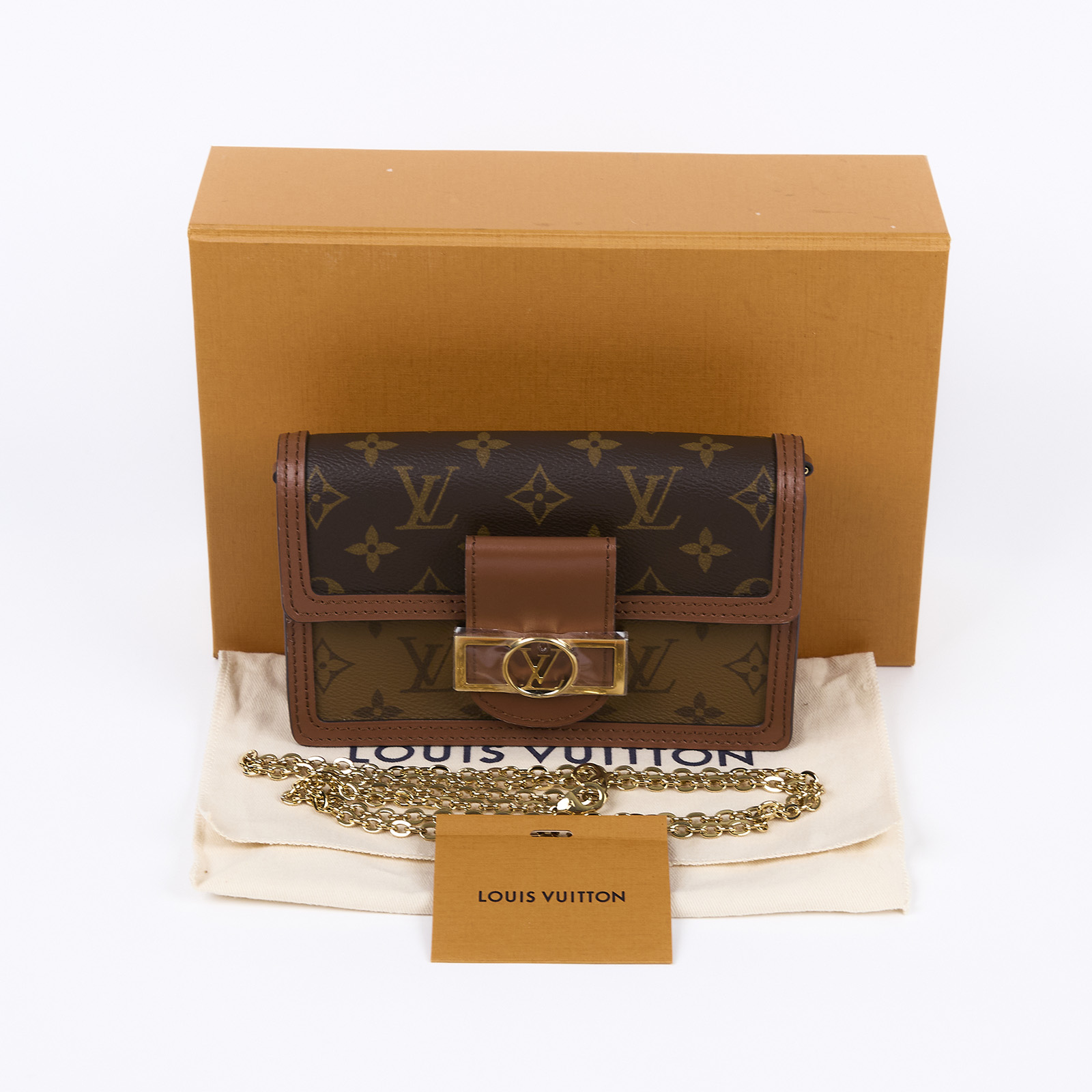 路易威登 LOUIS VUITTON Dauphine 鏈帶錢包 M68746 晶片款 原花Dauphine WOC 原廠盒子/防塵袋/背帶