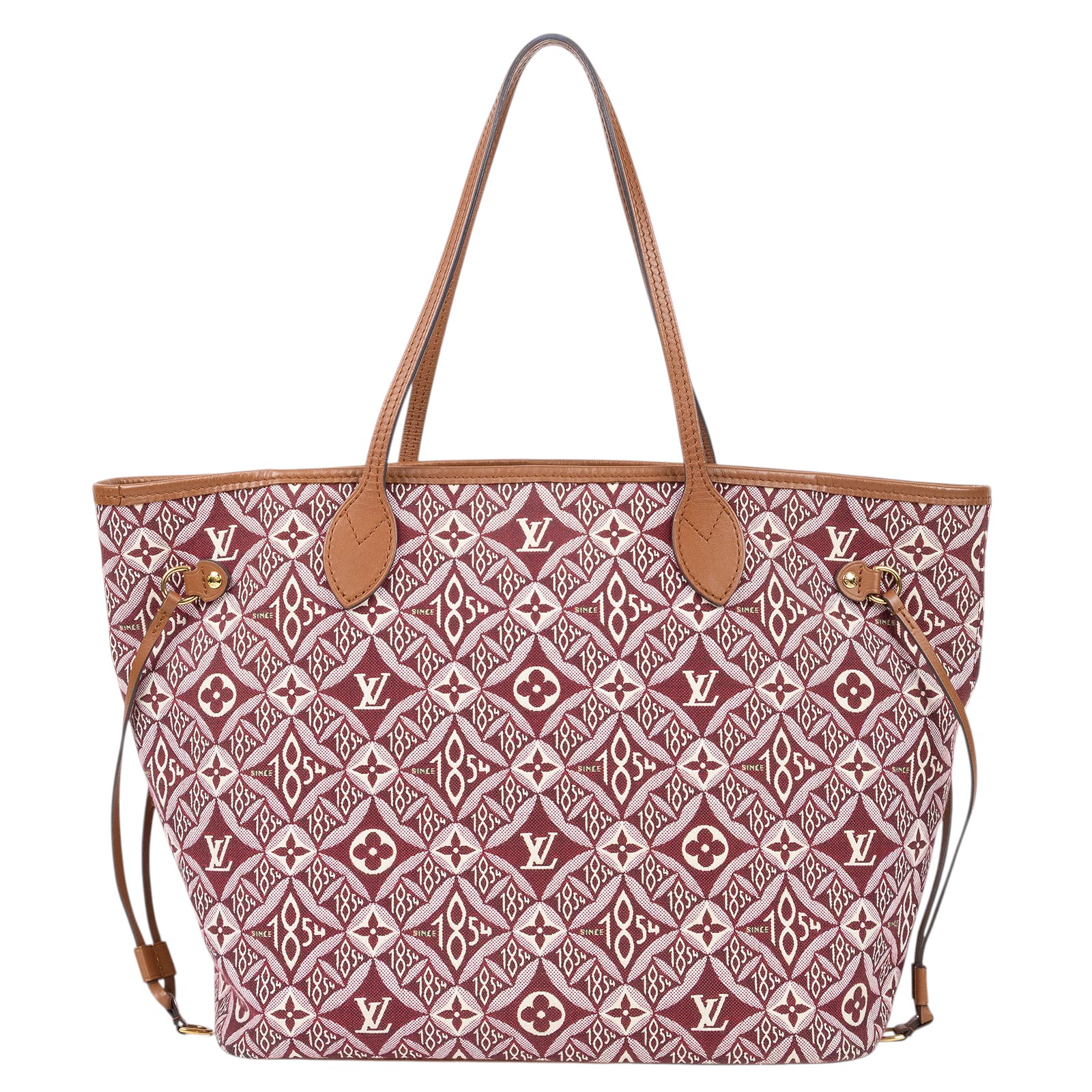 路易威登 LOUIS VUITTON Neverfull MM 肩背購物包 M57273 紅帆布1854 NEVERFULL MM 防塵袋/內袋