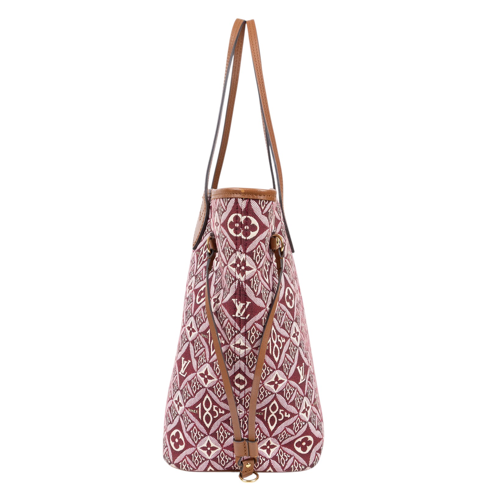 路易威登 LOUIS VUITTON Neverfull MM 肩背購物包 M57273 紅帆布1854 NEVERFULL MM 防塵袋/內袋