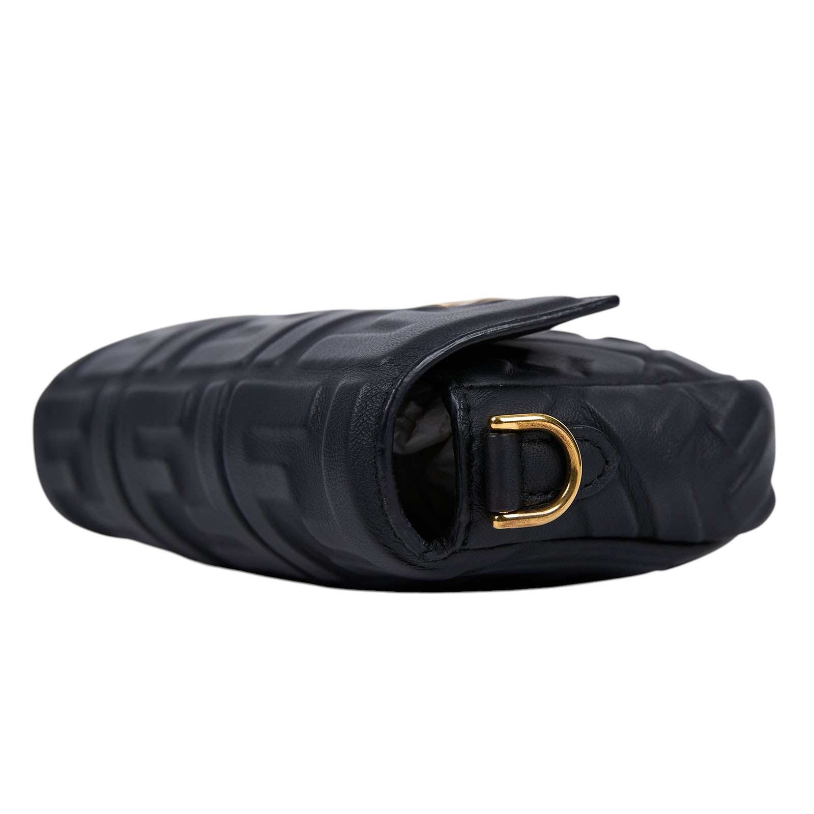 芬迪 FENDI 迷你 Baguette 納帕軟皮 8BS017A72V 黑FF皮革法棍包 2WAY 防塵袋/背帶2