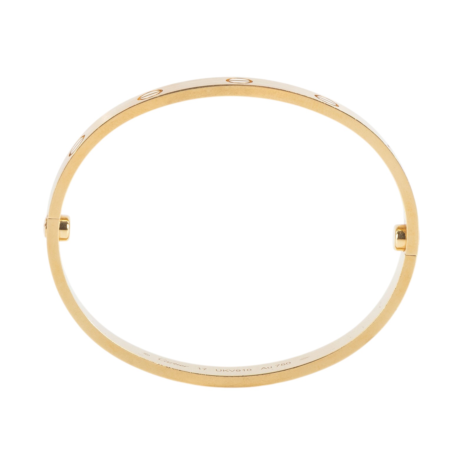 卡地亞 CARTIER LOVE手環 經典款 霧面處理 B6077017 YG LOVE霧面手環#17 原廠盒子2/保證卡/購買證明影本