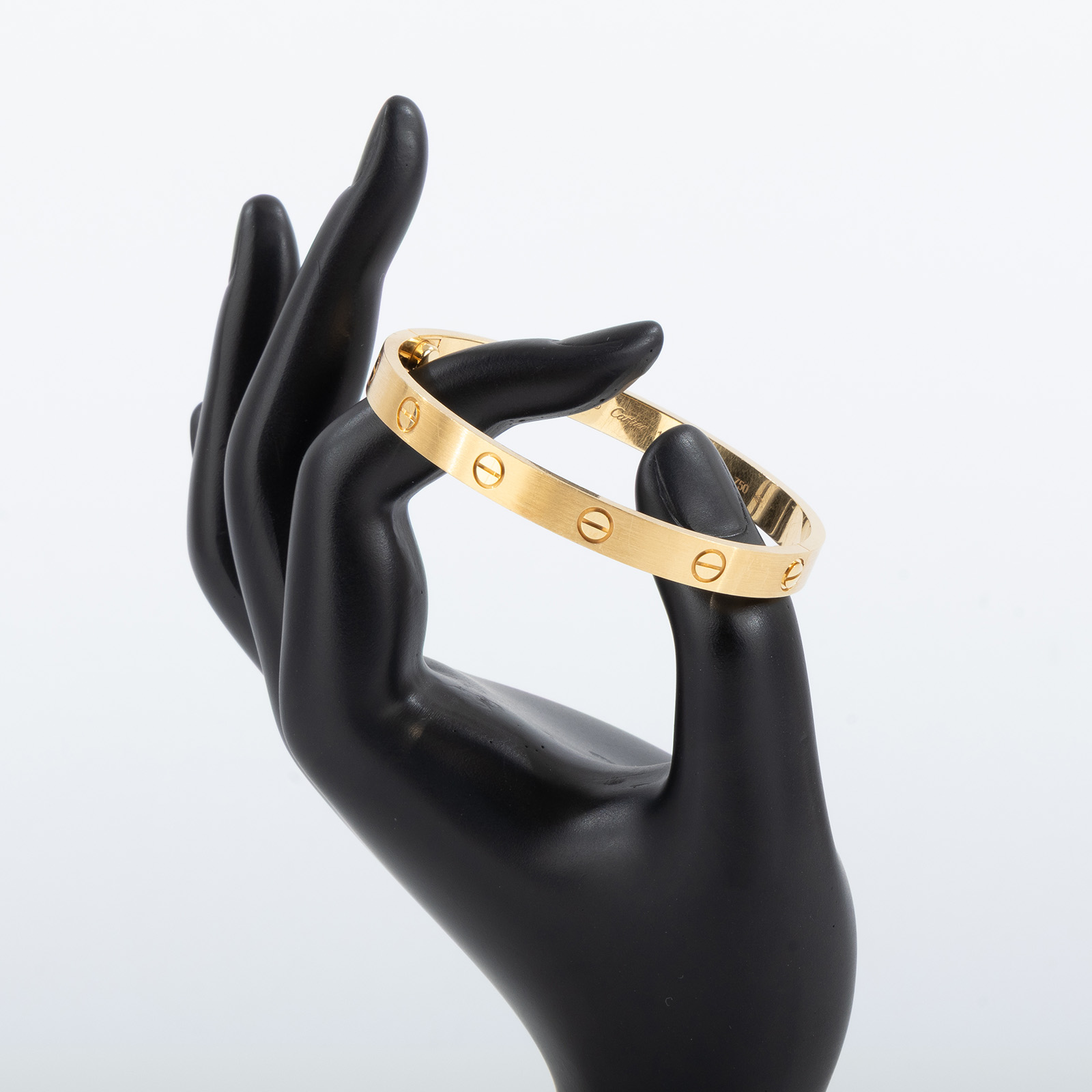 卡地亞 CARTIER LOVE手環 經典款 霧面處理 B6077017 YG LOVE霧面手環#17 原廠盒子2/保證卡/購買證明影本