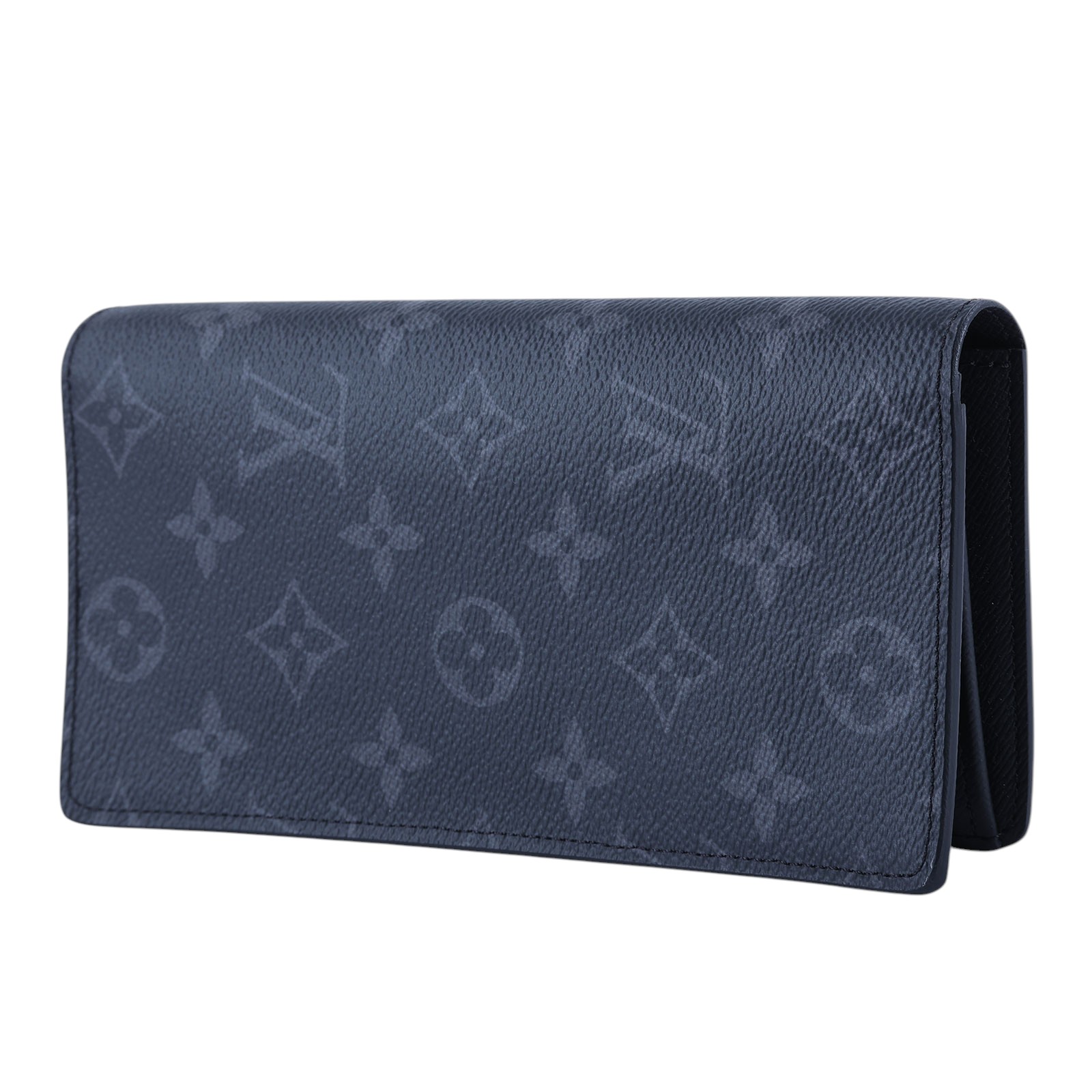 路易威登 LOUIS VUITTON Brazza 錢包 Monogram Eclipse 帆布 長夾 M61697 晶片款  原廠盒子/防塵袋