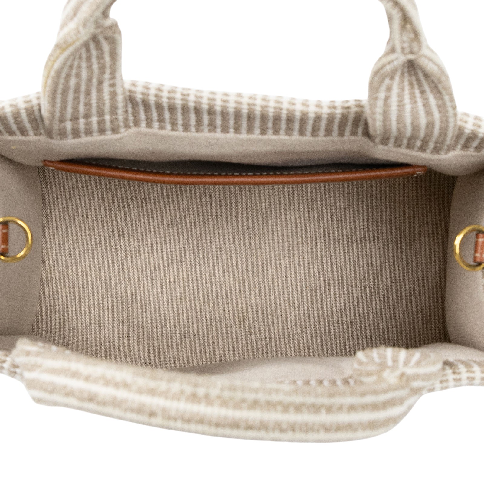 思琳 CELINE Cabas Thais標誌印花織物 牛皮 小型 手提包 199162ERQ 條文帆布CABAS THAIS 小號 無附屬品