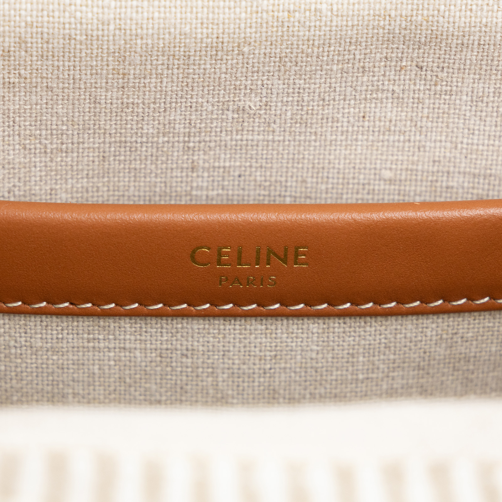 思琳 CELINE Cabas Thais標誌印花織物 牛皮 小型 手提包 199162ERQ 條文帆布CABAS THAIS 小號 無附屬品