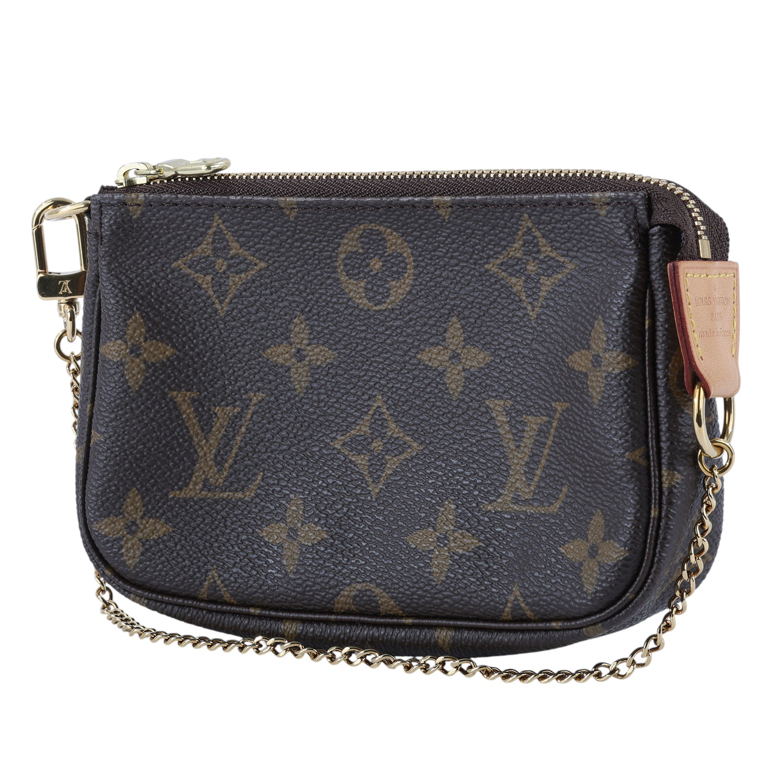 路易威登 LOUIS VUITTON Monogram塗層帆布 鏈帶 迷你小皮包 M58009 原花POUCH 原廠盒子/防塵袋/購買證明