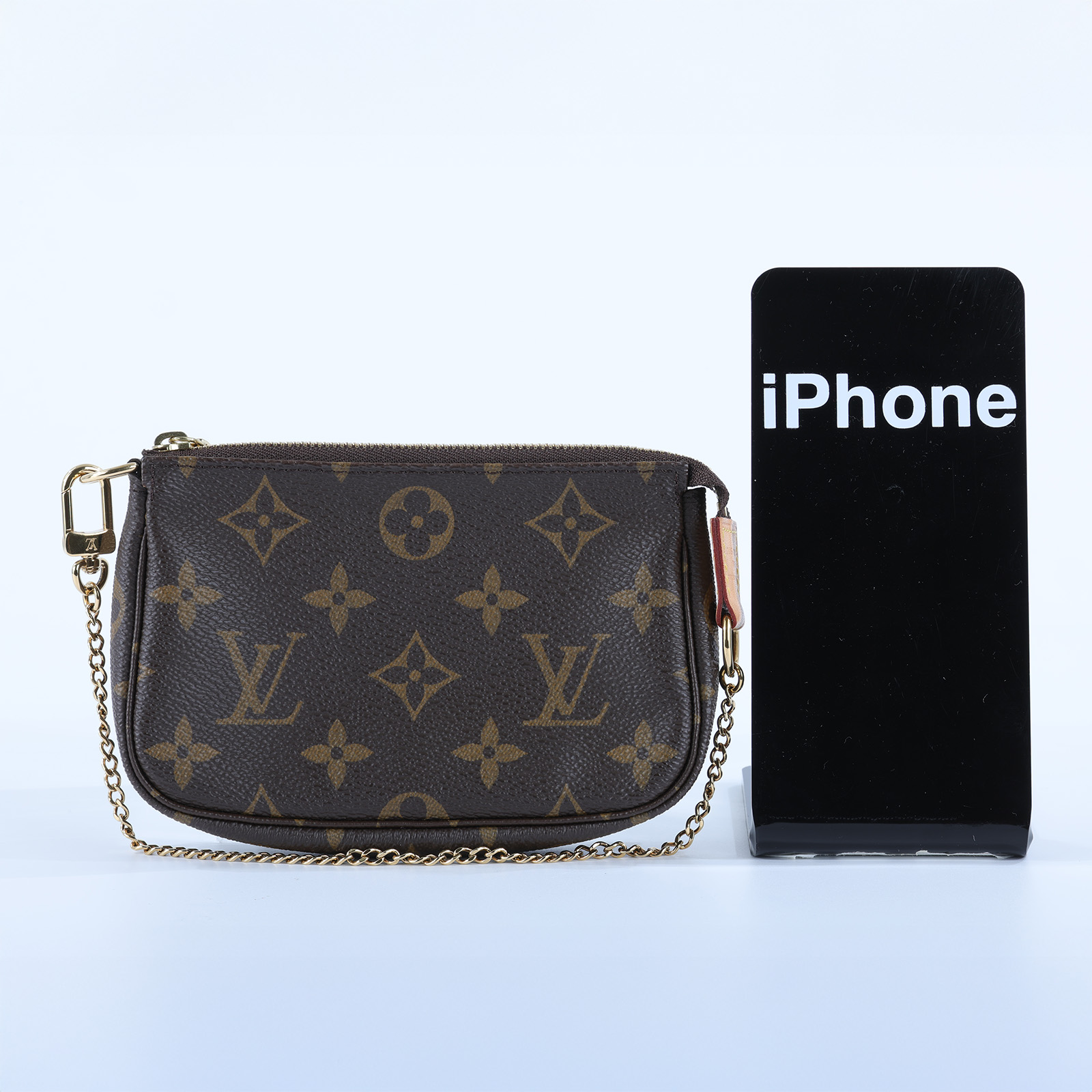 路易威登 LOUIS VUITTON Monogram塗層帆布 鏈帶 迷你小皮包 M58009 原花POUCH 原廠盒子/防塵袋/購買證明