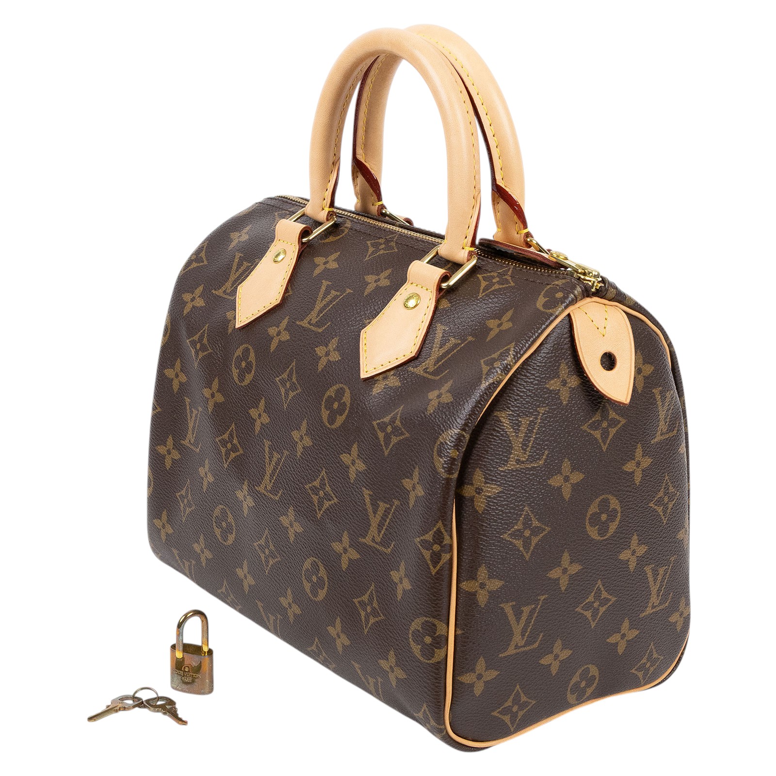 路易威登 LOUIS VUITTON Speedy 25 波士頓包 經典帆布 M41109 晶片款  原廠盒子/防塵袋2/鎖組/購買證明/發票