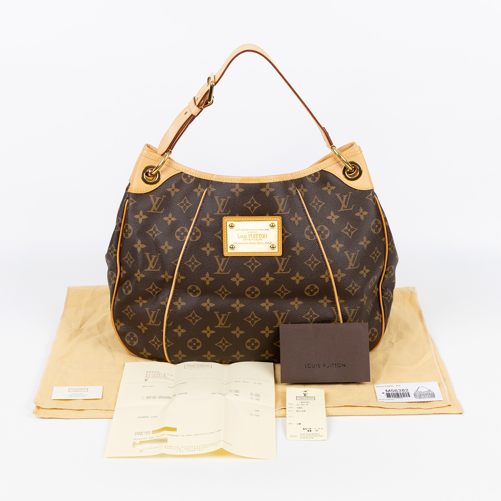 路易威登 LOUIS VUITTON Gallera PM 肩背包 M56382 原花GALLIER肩背包 PM 防塵袋/購買證明