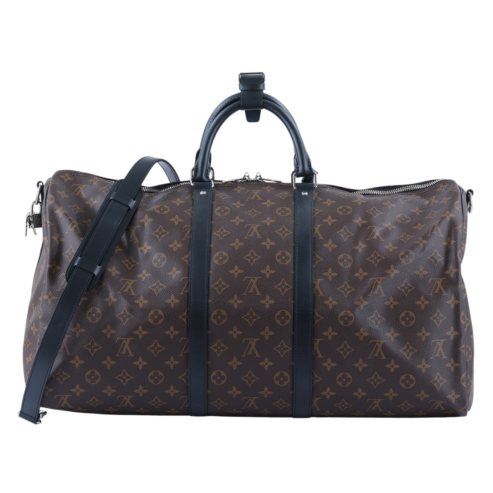 路易威登 LOUIS VUITTON Keepall Bandoulière 55 Macassar帆布 波士頓包  旅行袋 M56714 晶片款  背帶/吊牌防塵袋/鎖組/扣環