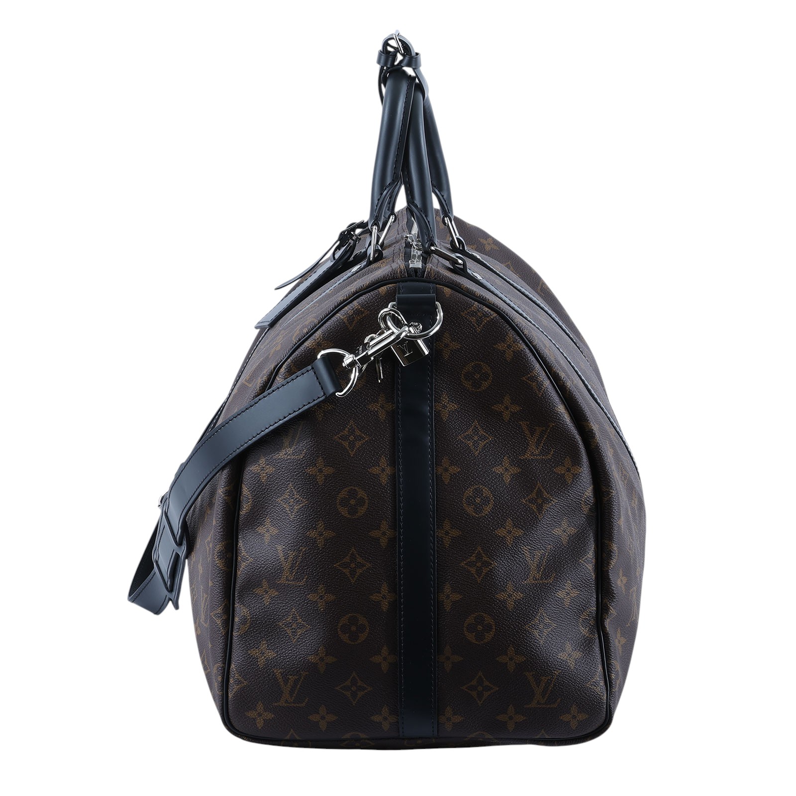 路易威登 LOUIS VUITTON Keepall Bandoulière 55 Macassar帆布 波士頓包  旅行袋 M56714 晶片款  背帶/吊牌防塵袋/鎖組/扣環