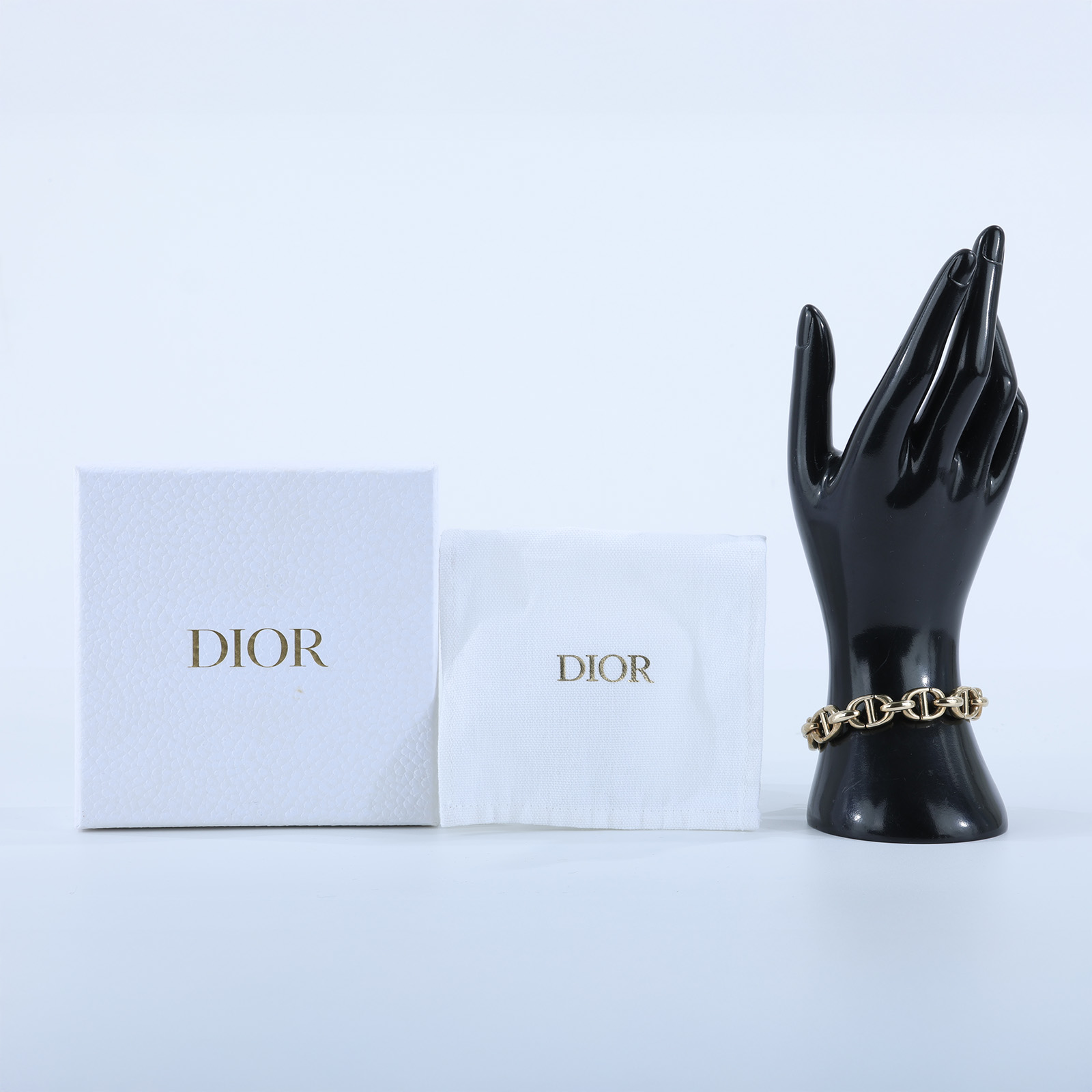迪奧 CHRISTIAN DIOR CD Navy 手鍊 B1748WOMMT 金CD手鍊 防塵袋/原廠盒子