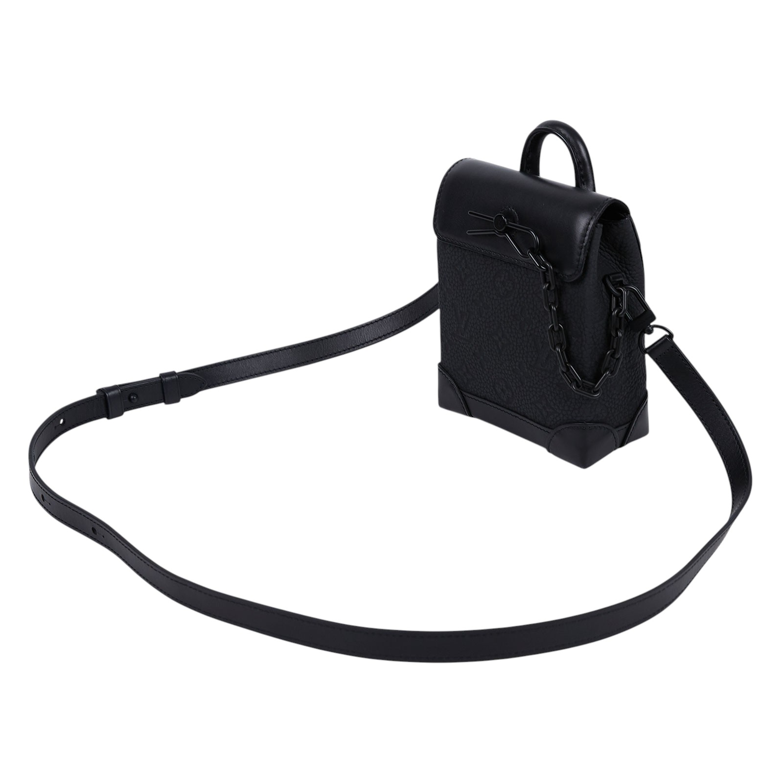 路易威登 LOUIS VUITTON Nano Steamer 肩背包 錢包 郵差包 盒子包 M82772 晶片款  原廠盒子/防塵袋/背帶/購買證明/發票