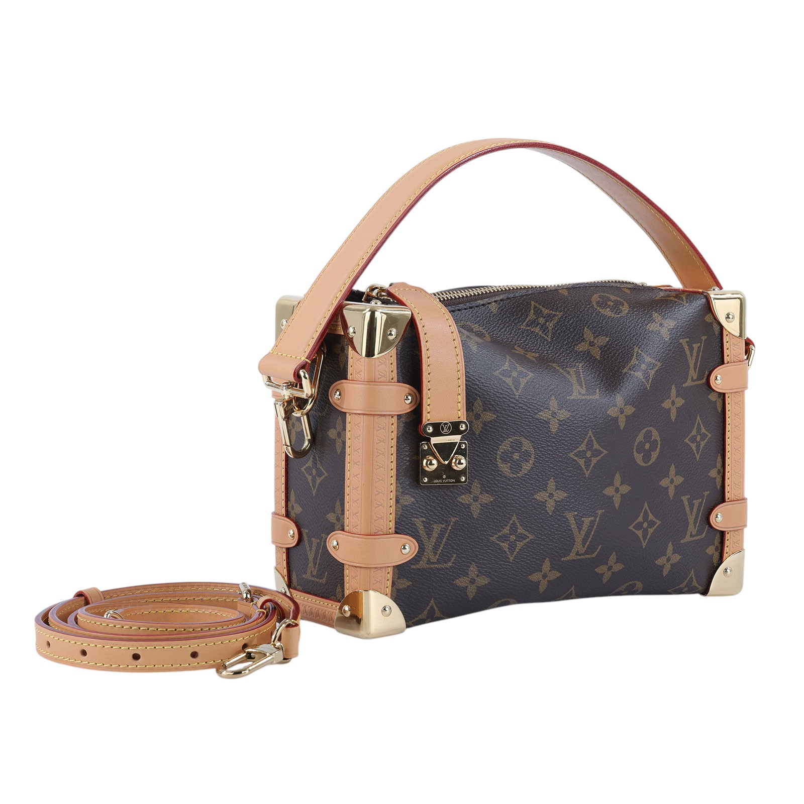 路易威登 LOUIS VUITTON Side Trunk MM 老花 手提 肩背 箱包 M46358 晶片款  原廠盒子/防塵袋/背帶2