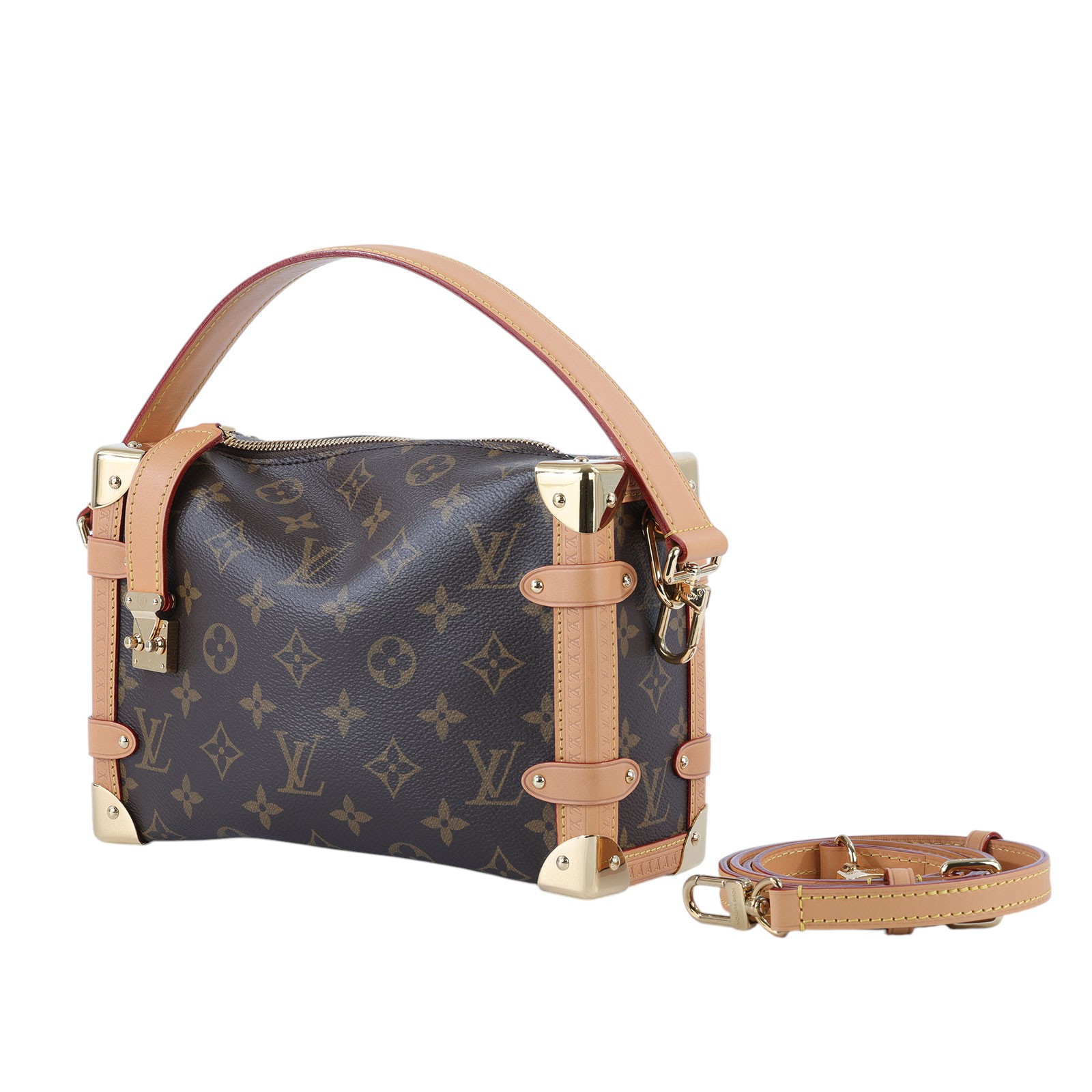 路易威登 LOUIS VUITTON Side Trunk MM 老花 手提 肩背 箱包 M46358 晶片款  原廠盒子/防塵袋/背帶2