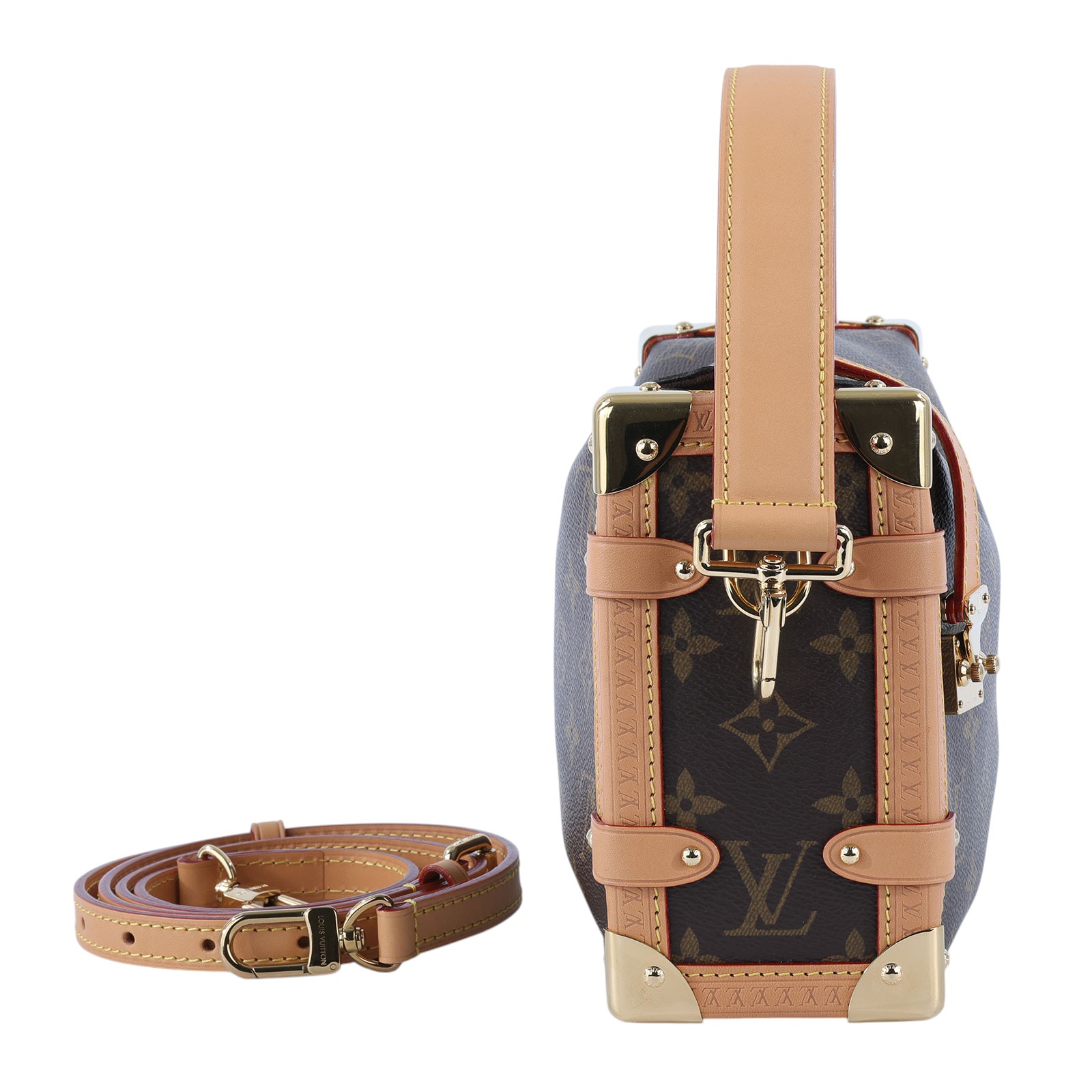 路易威登 LOUIS VUITTON Side Trunk MM 老花 手提 肩背 箱包 M46358 晶片款  原廠盒子/防塵袋/背帶2