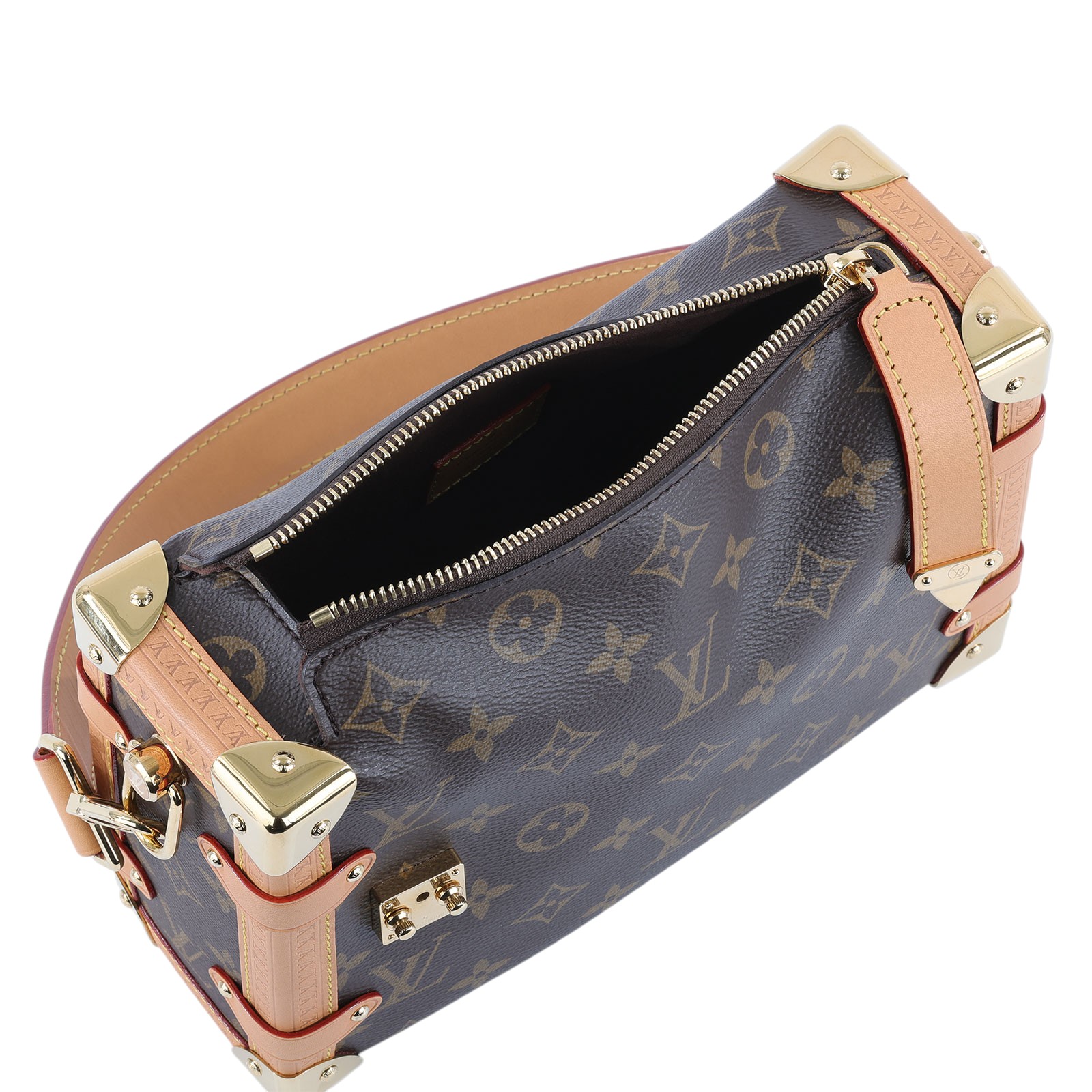 路易威登 LOUIS VUITTON Side Trunk MM 老花 手提 肩背 箱包 M46358 晶片款  原廠盒子/防塵袋/背帶2