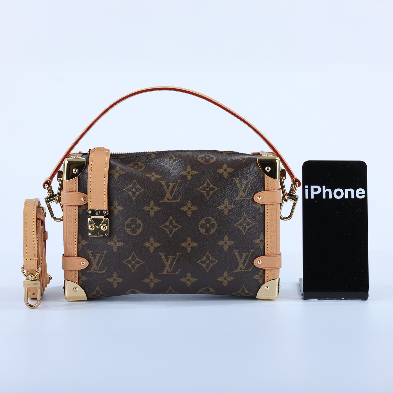 路易威登 LOUIS VUITTON Side Trunk MM 老花 手提 肩背 箱包 M46358 晶片款  原廠盒子/防塵袋/背帶2