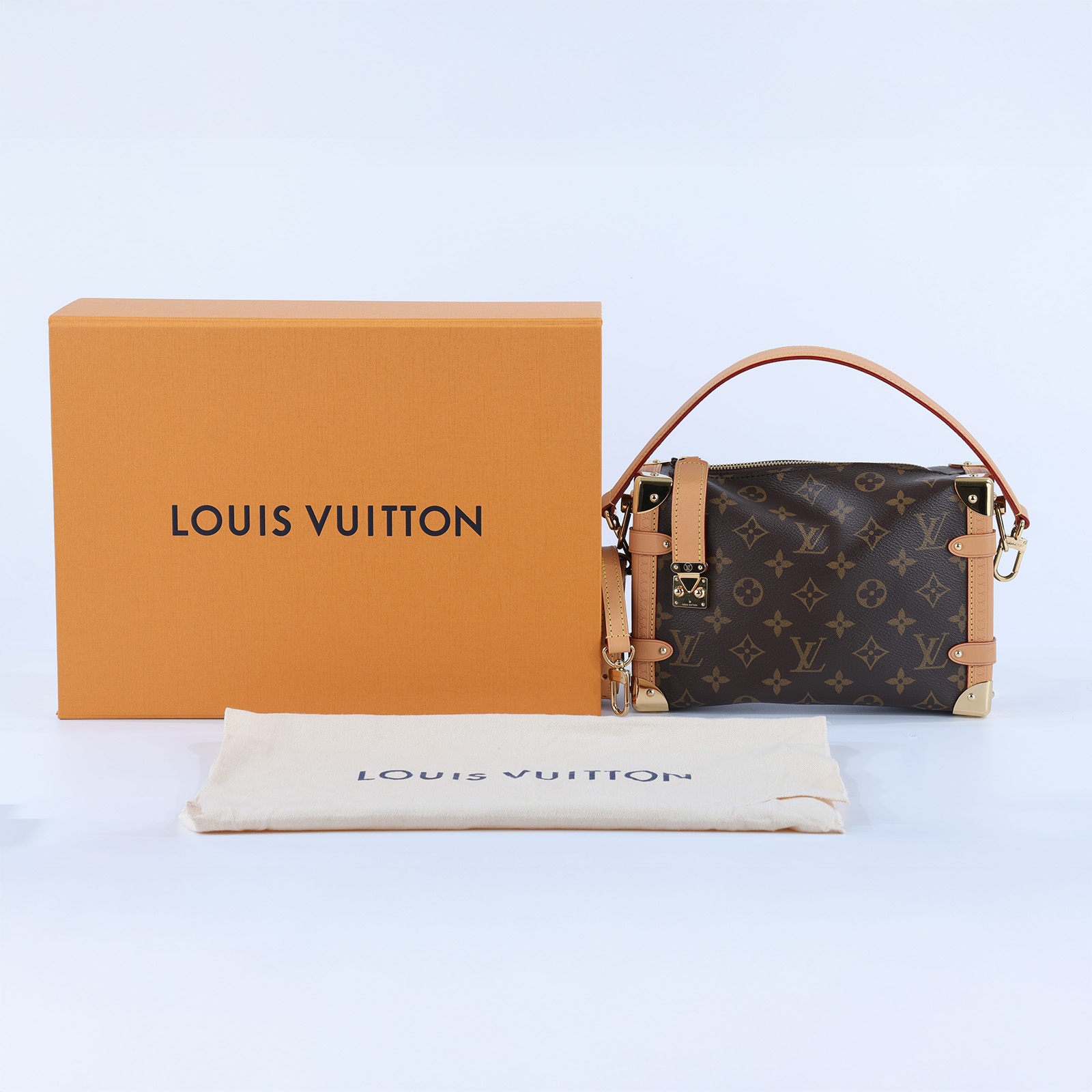 路易威登 LOUIS VUITTON Side Trunk MM 老花 手提 肩背 箱包 M46358 晶片款  原廠盒子/防塵袋/背帶2