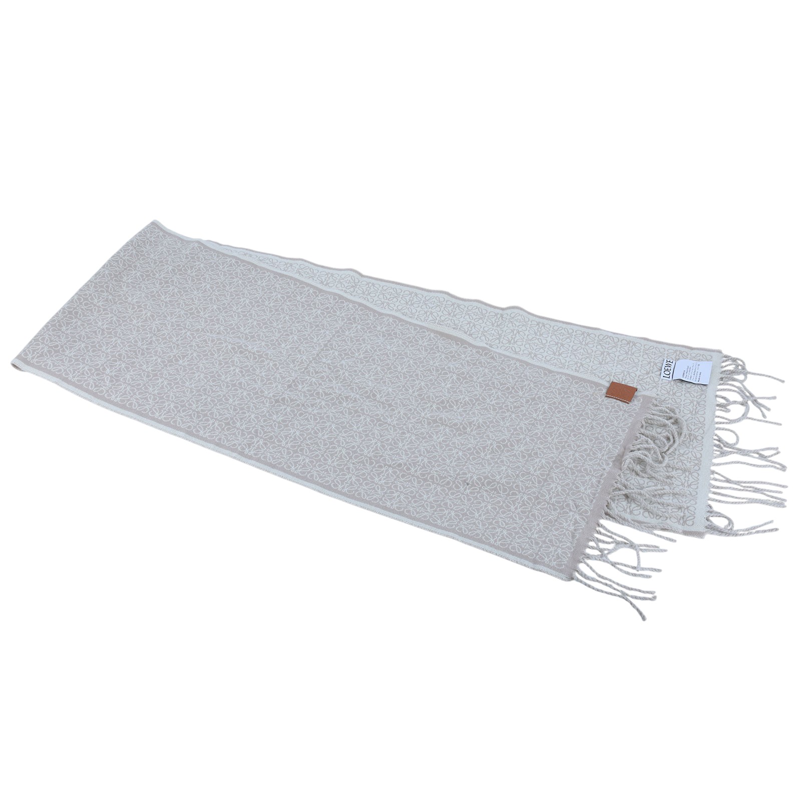 羅意威 LOEWE Anagram 圍巾 F811257X11 卡其滿版圍巾 無附屬品