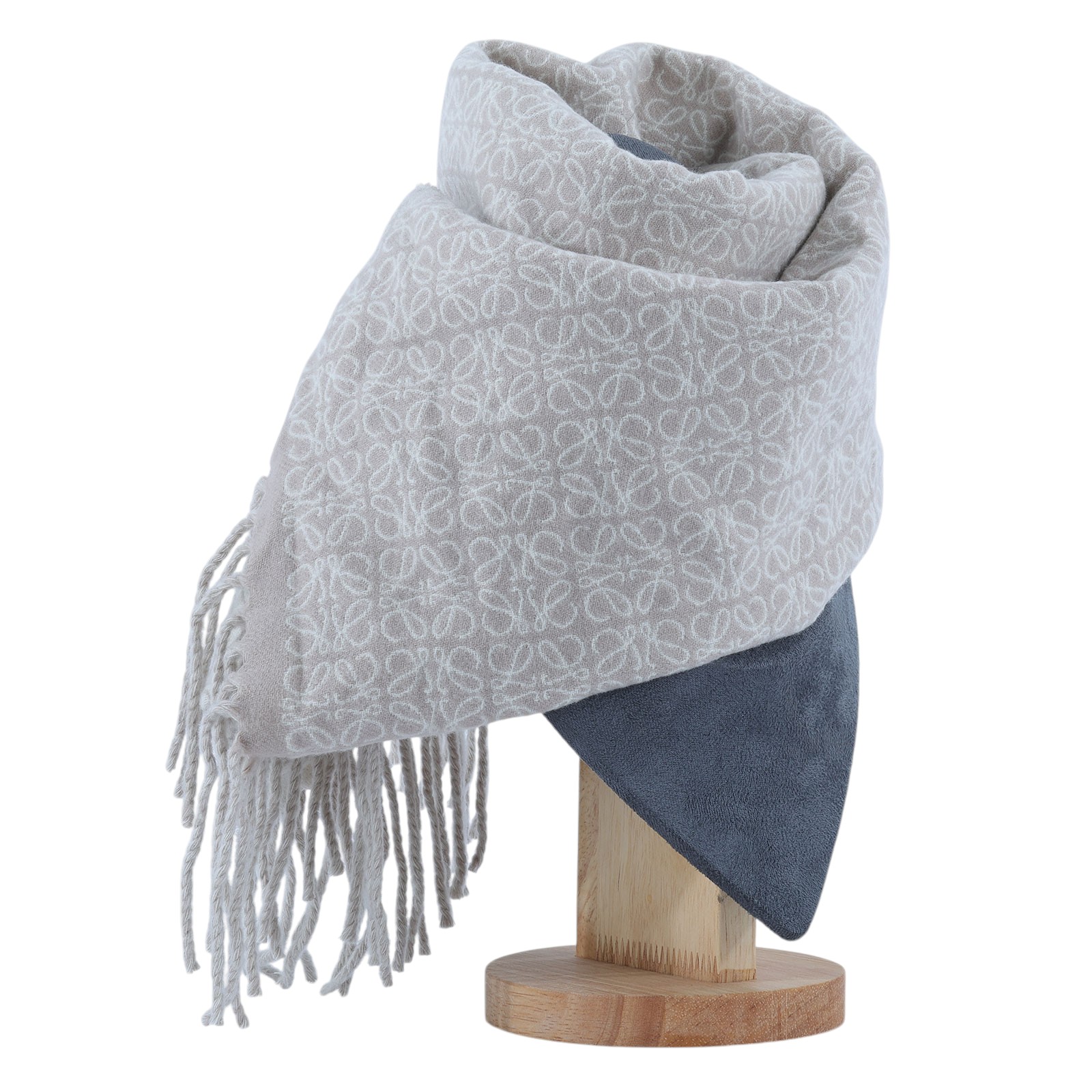 羅意威 LOEWE Anagram 圍巾 F811257X11 卡其滿版圍巾 無附屬品