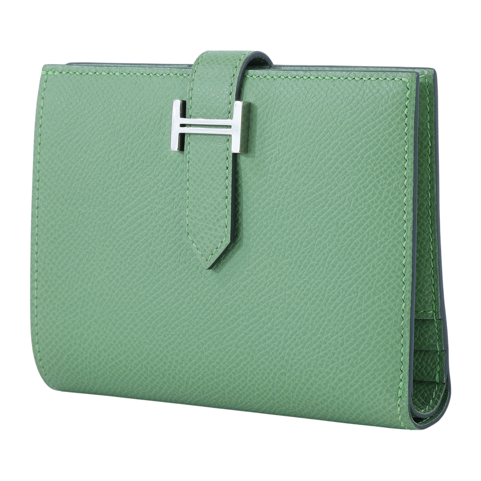 愛馬仕 Hermes Bearn 短夾 BEARN U AI 003 PO U刻 酪梨綠BEARN短夾 原廠盒子