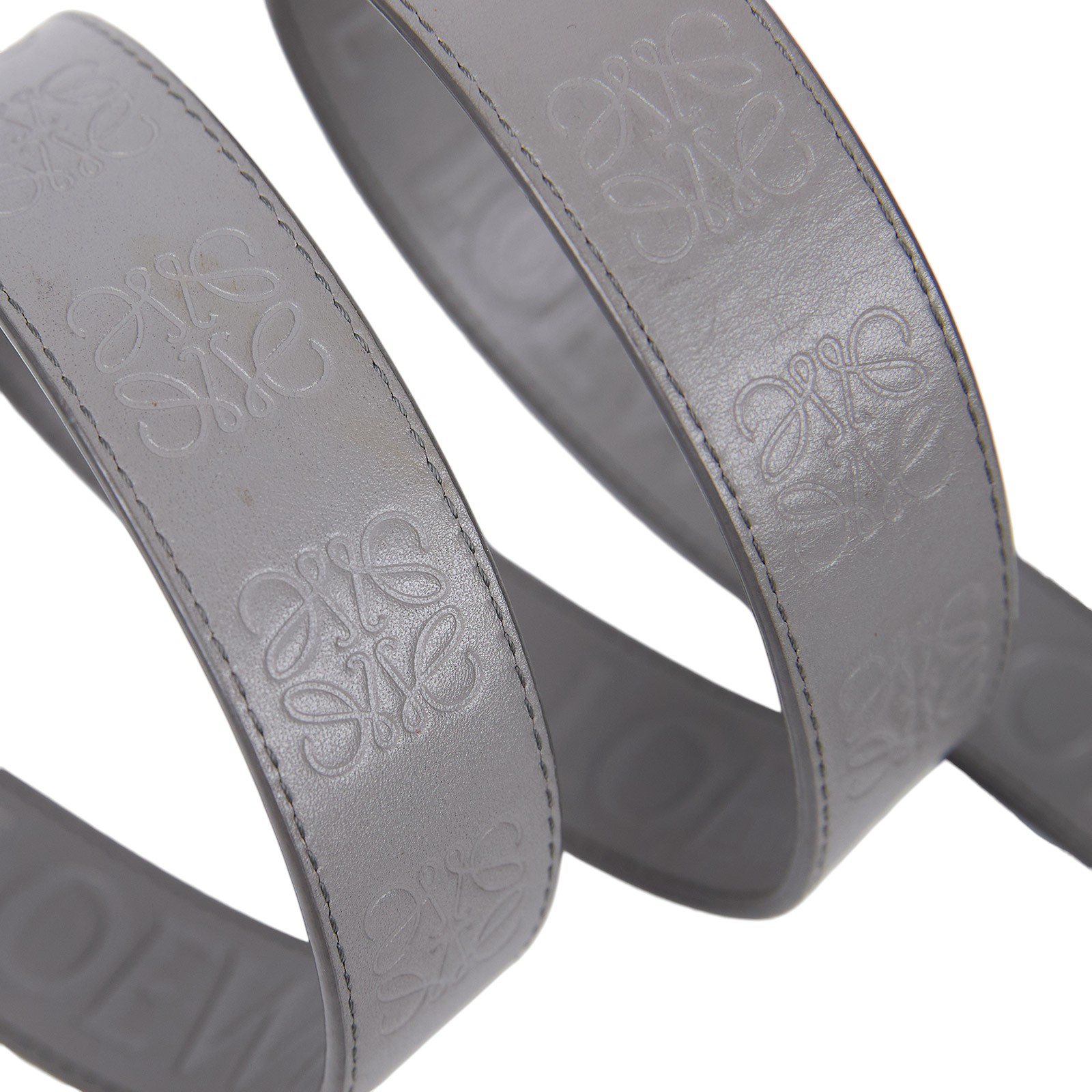 羅意威 LOEWE Anagram 小牛皮 背帶  灰LOGO背帶 無附屬品