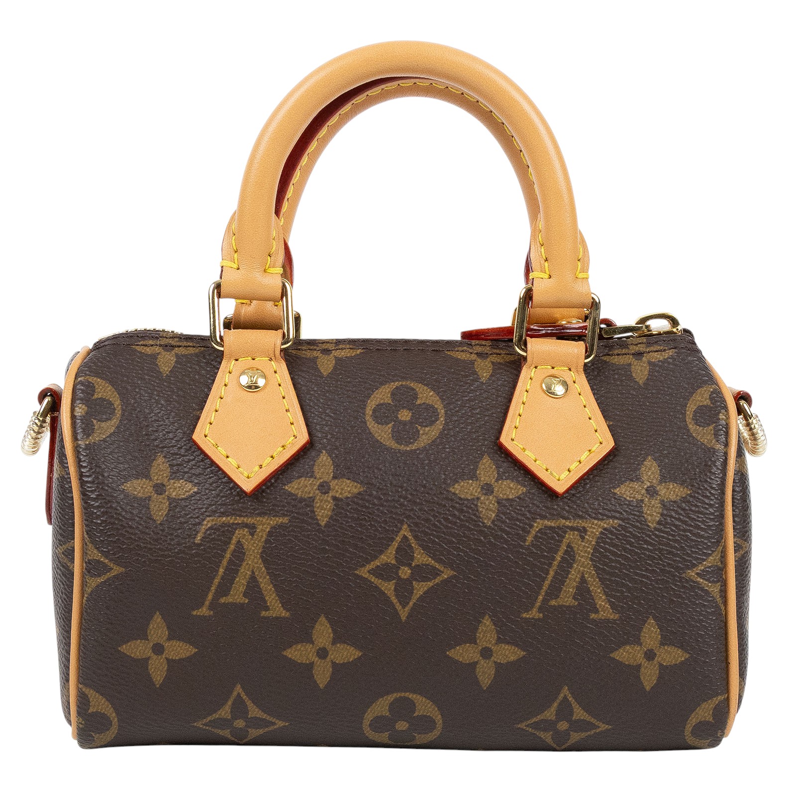 路易威登 LOUIS VUITTON Nano Speedy 原花 手提 肩背包 M81085 原花NANO SPEEDY 背帶
