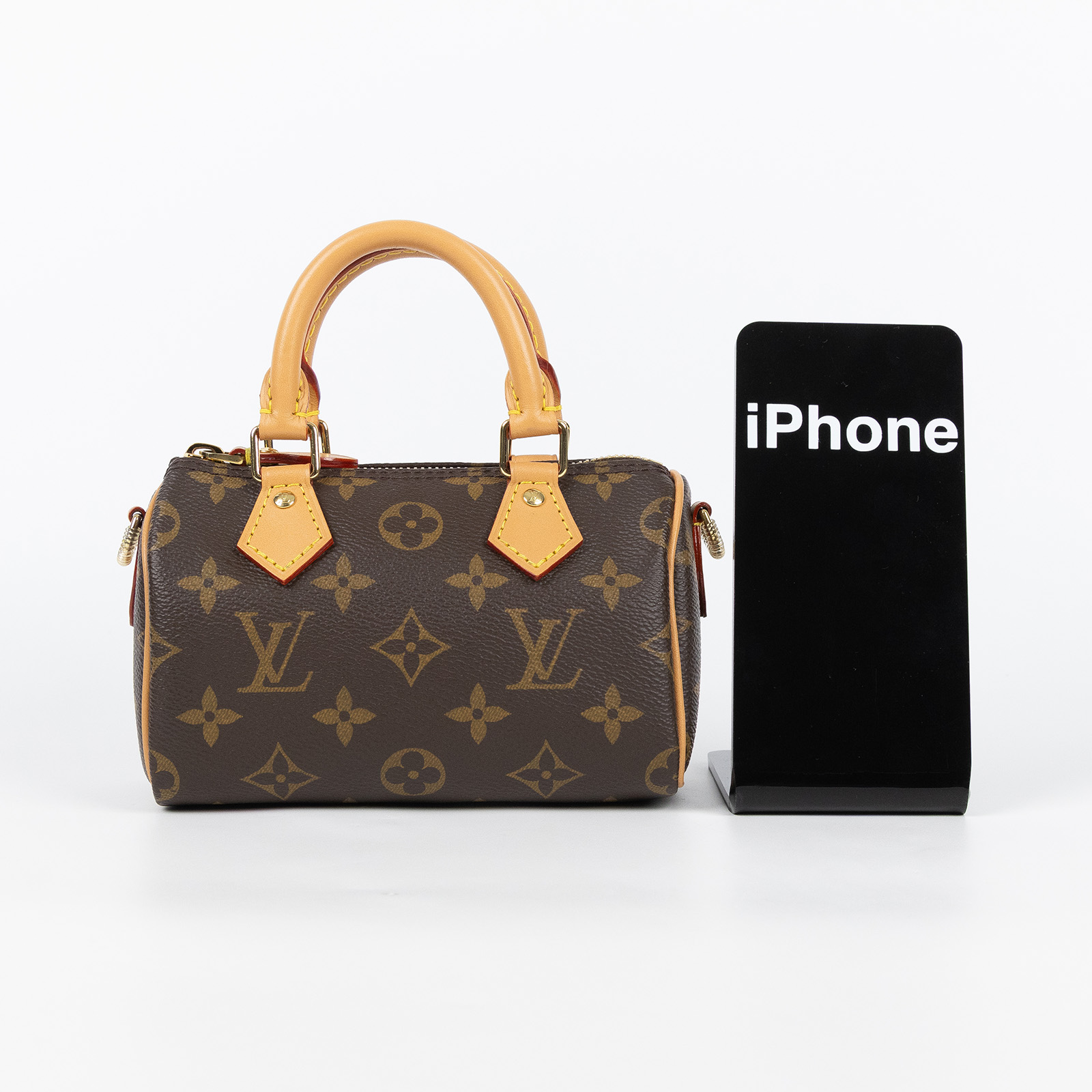 路易威登 LOUIS VUITTON Nano Speedy 原花 手提 肩背包 M81085 原花NANO SPEEDY 背帶
