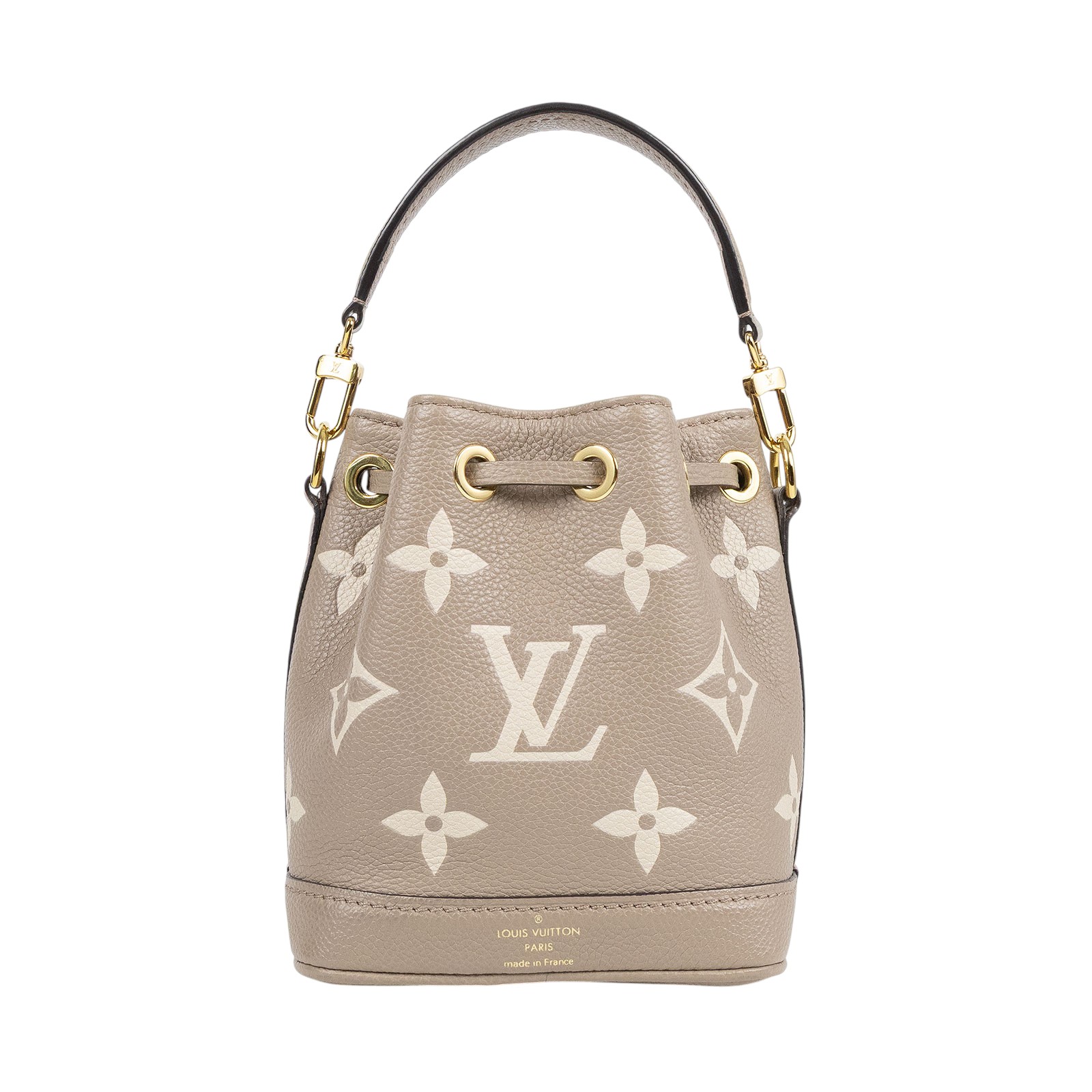 路易威登 LOUIS VUITTON Nano Noé 束口水桶包 Tourterelle 灰色 Cream色 M46291 晶片款  原廠盒子/防塵袋/背帶2