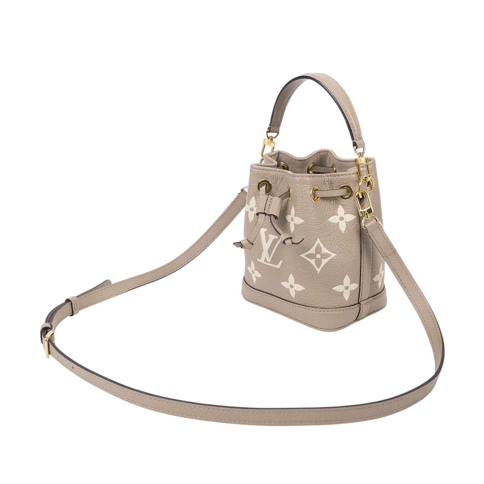 路易威登 LOUIS VUITTON Nano Noé 束口水桶包 Tourterelle 灰色 Cream色 M46291 晶片款  原廠盒子/防塵袋/背帶2