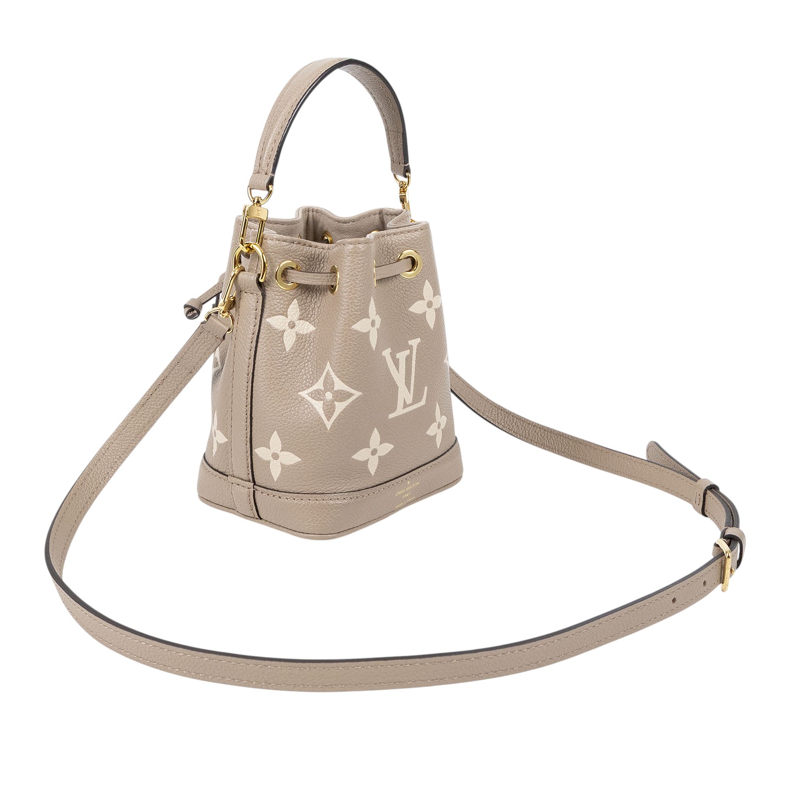 路易威登 LOUIS VUITTON Nano Noé 束口水桶包 Tourterelle 灰色 Cream色 M46291 晶片款  原廠盒子/防塵袋/背帶2