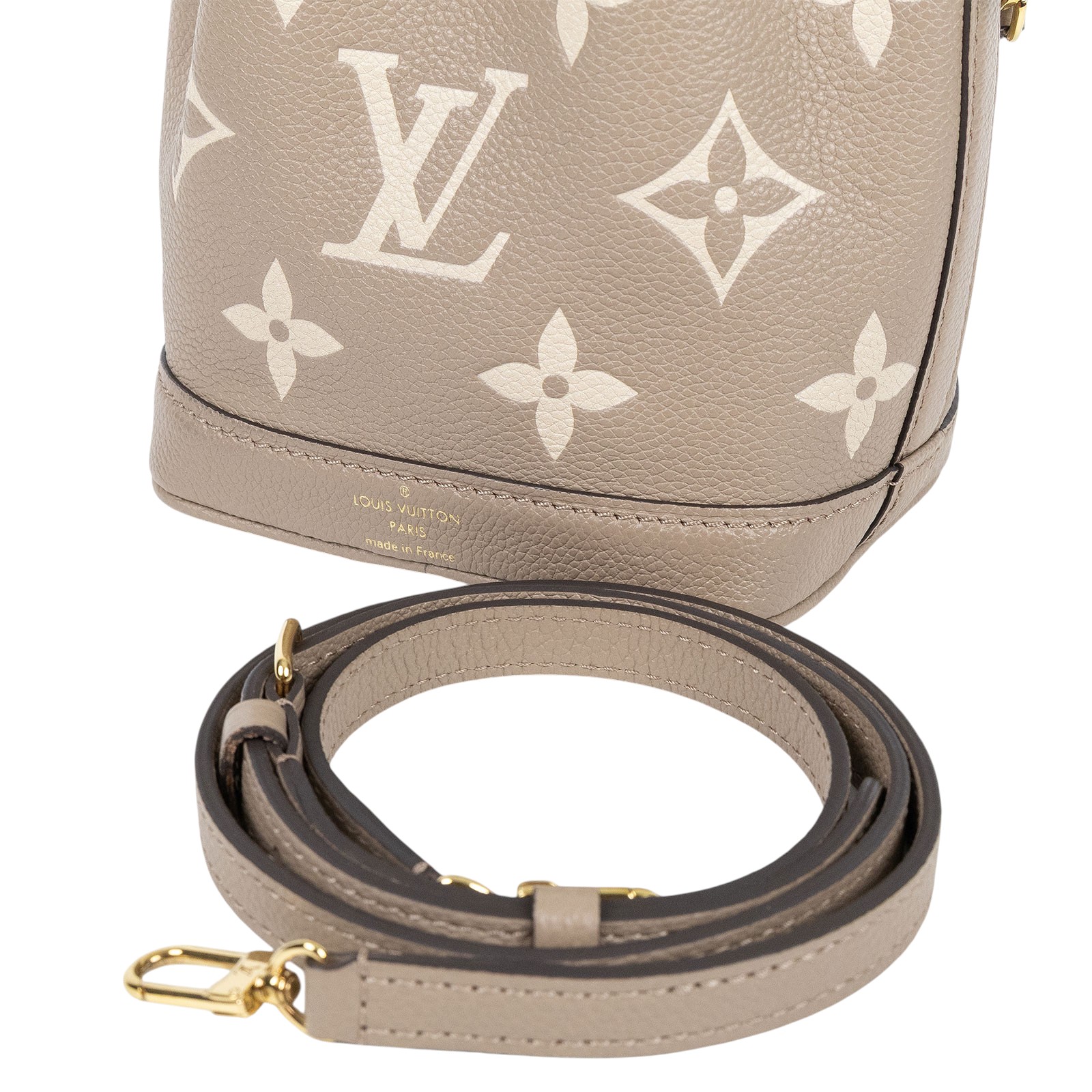 路易威登 LOUIS VUITTON Nano Noé 束口水桶包 Tourterelle 灰色 Cream色 M46291 晶片款  原廠盒子/防塵袋/背帶2
