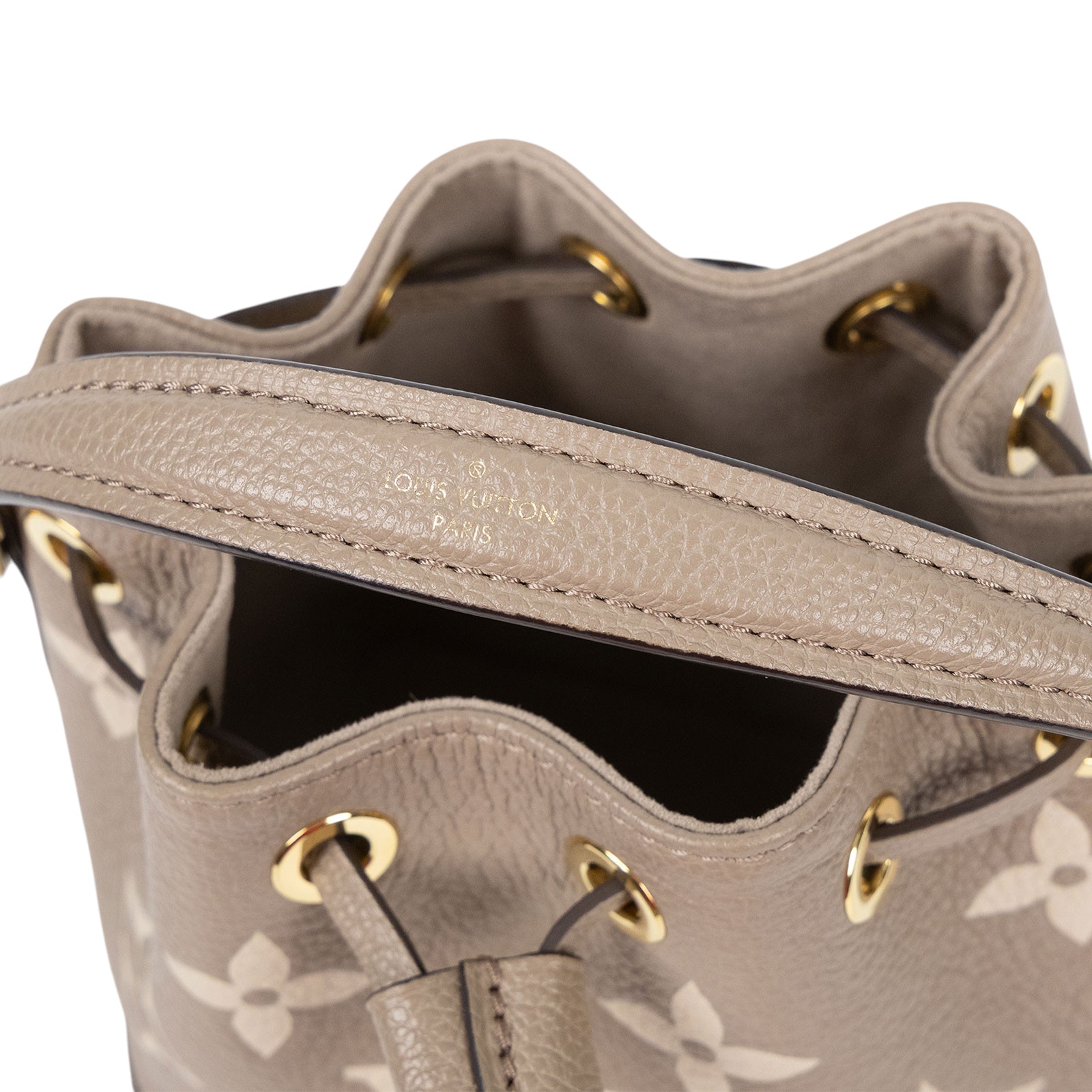 路易威登 LOUIS VUITTON Nano Noé 束口水桶包 Tourterelle 灰色 Cream色 M46291 晶片款  原廠盒子/防塵袋/背帶2