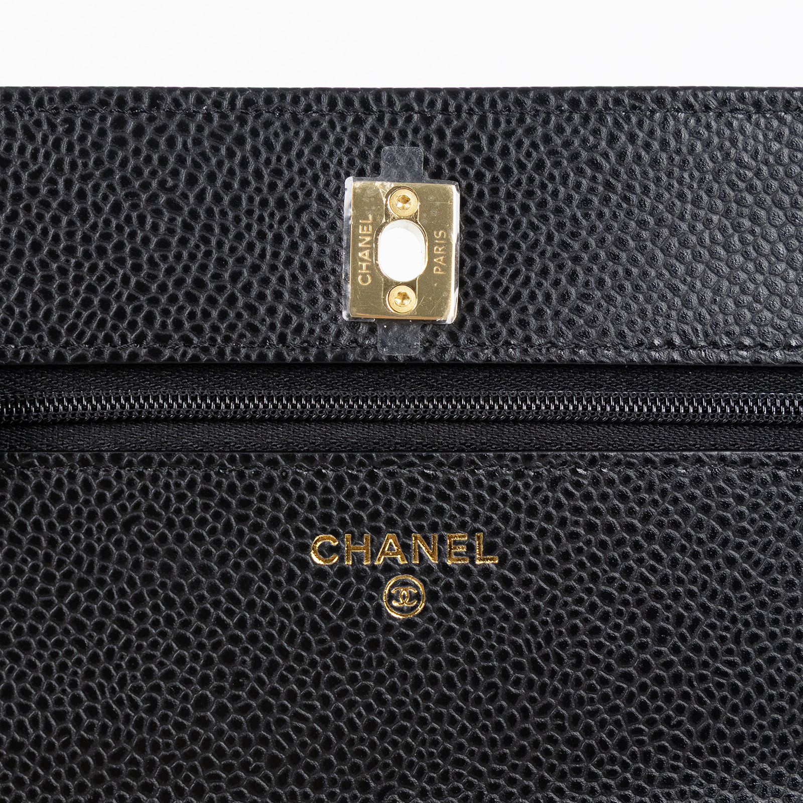 香奈兒 CHANEL 經典鍊帶皮夾 AP4241 Y01864 黑金荔枝轉扣WOC 原廠盒子/防塵袋/購買證明影本