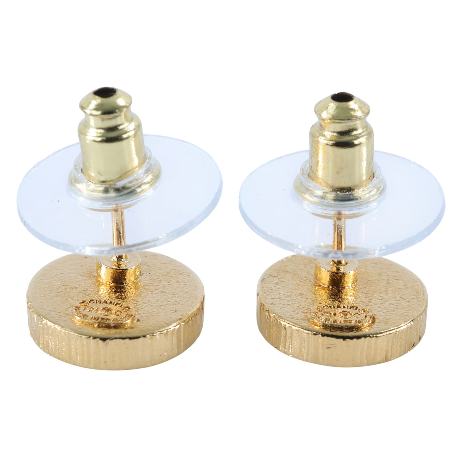 香奈兒 CHANEL 耳釘 ABC830/F24C 黑金圓鈕扣耳環 原廠盒子/防塵袋/購買證明影本