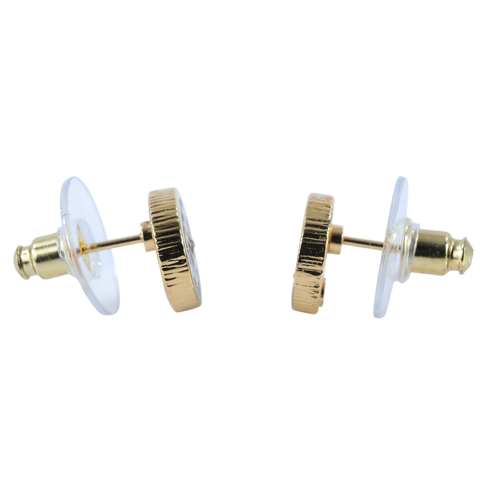 香奈兒 CHANEL 耳釘 ABC830/F24C 黑金圓鈕扣耳環 原廠盒子/防塵袋/購買證明影本