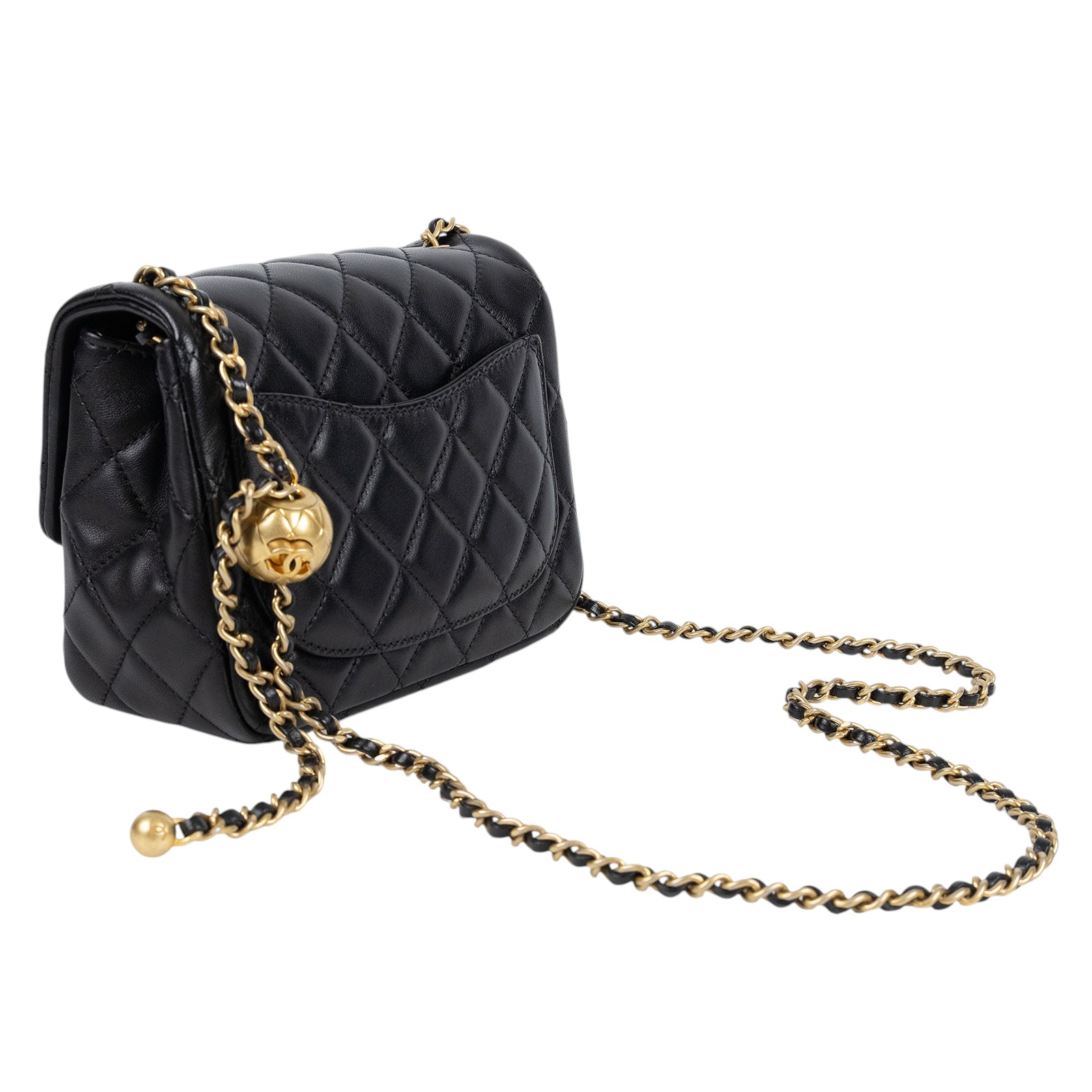 香奈兒 CHANEL CC logo 金球 方胖 肩背 斜背 口蓋包 AS1786 B02916 黑金羊金球方胖 原廠盒子/防塵袋/保證卡/購買證明影本