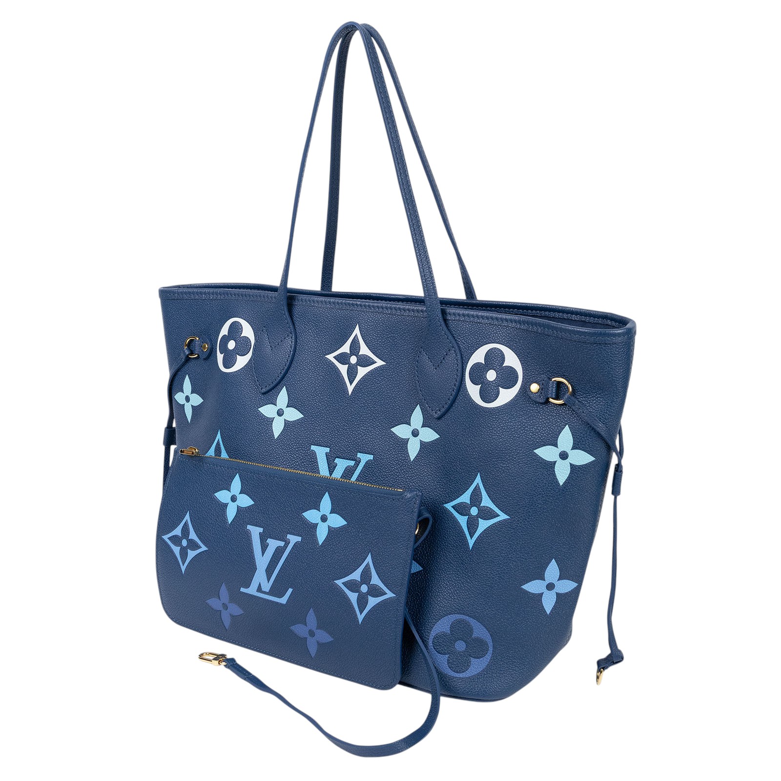 路易威登 LOUIS VUITTON Neverfull MM 托特包 漸層藍 M46514 晶片款 藍漸層NEVERFULL MM 防塵袋/內袋