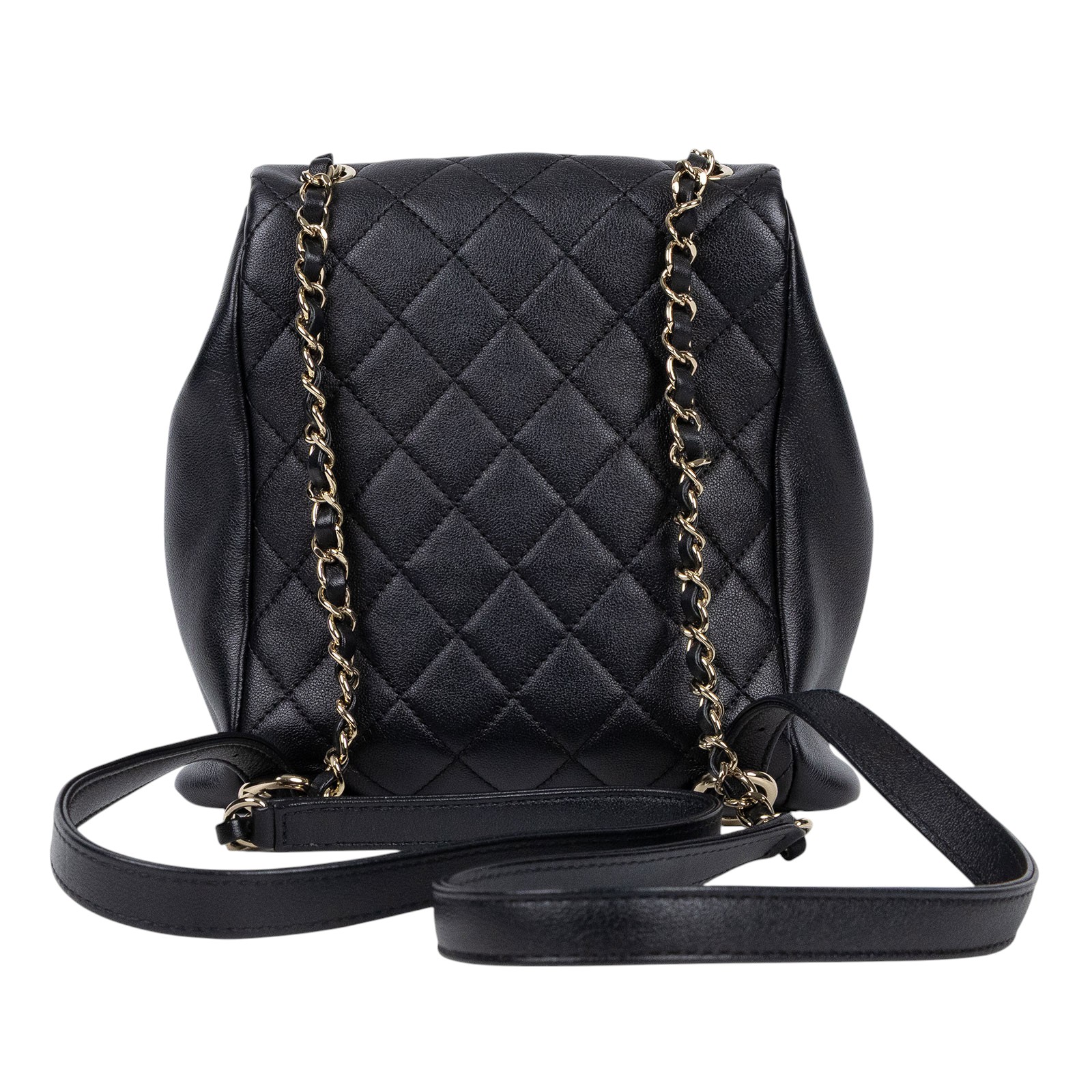 香奈兒 CHANEL Duma Mini 菱格紋 迷你 後背包 AS3787 晶片款 黑金牛DUMA 雙口袋後背包 無附屬品