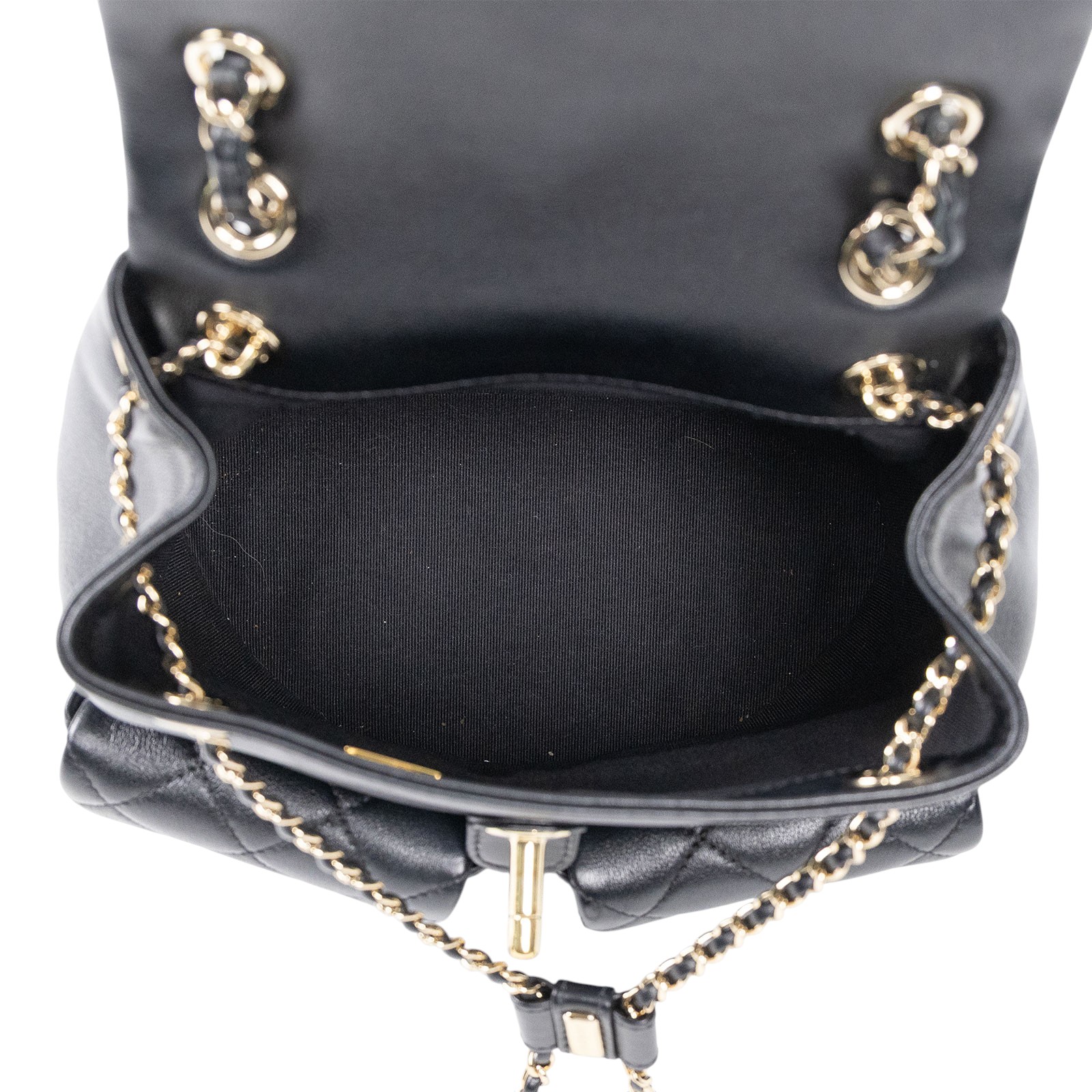 香奈兒 CHANEL Duma Mini 菱格紋 迷你 後背包 AS3787 晶片款 黑金牛DUMA 雙口袋後背包 無附屬品