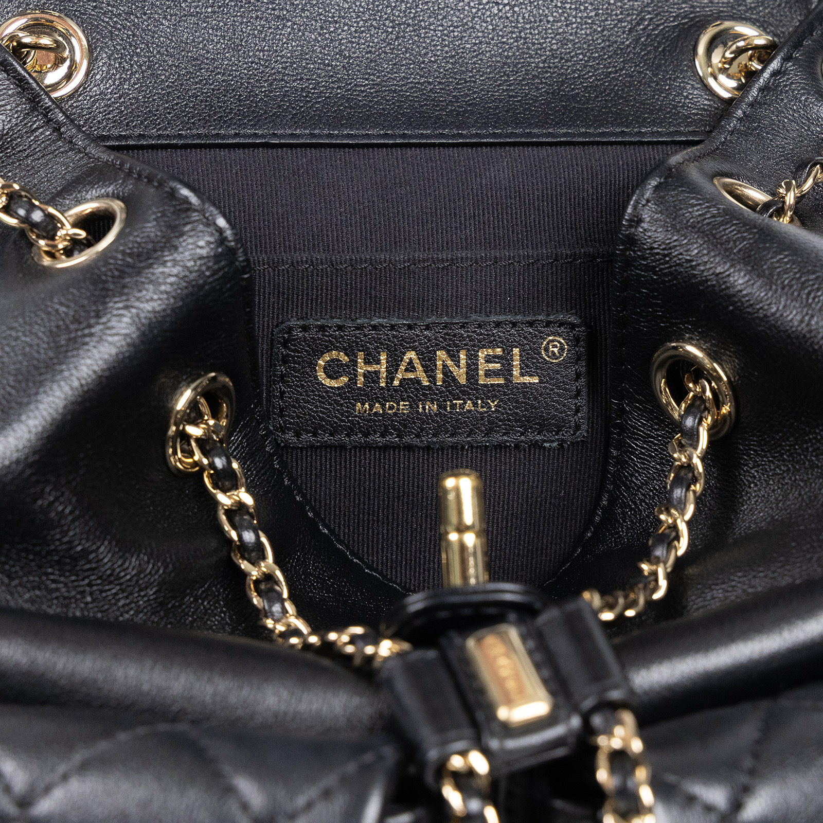 香奈兒 CHANEL Duma Mini 菱格紋 迷你 後背包 AS3787 晶片款 黑金牛DUMA 雙口袋後背包 無附屬品